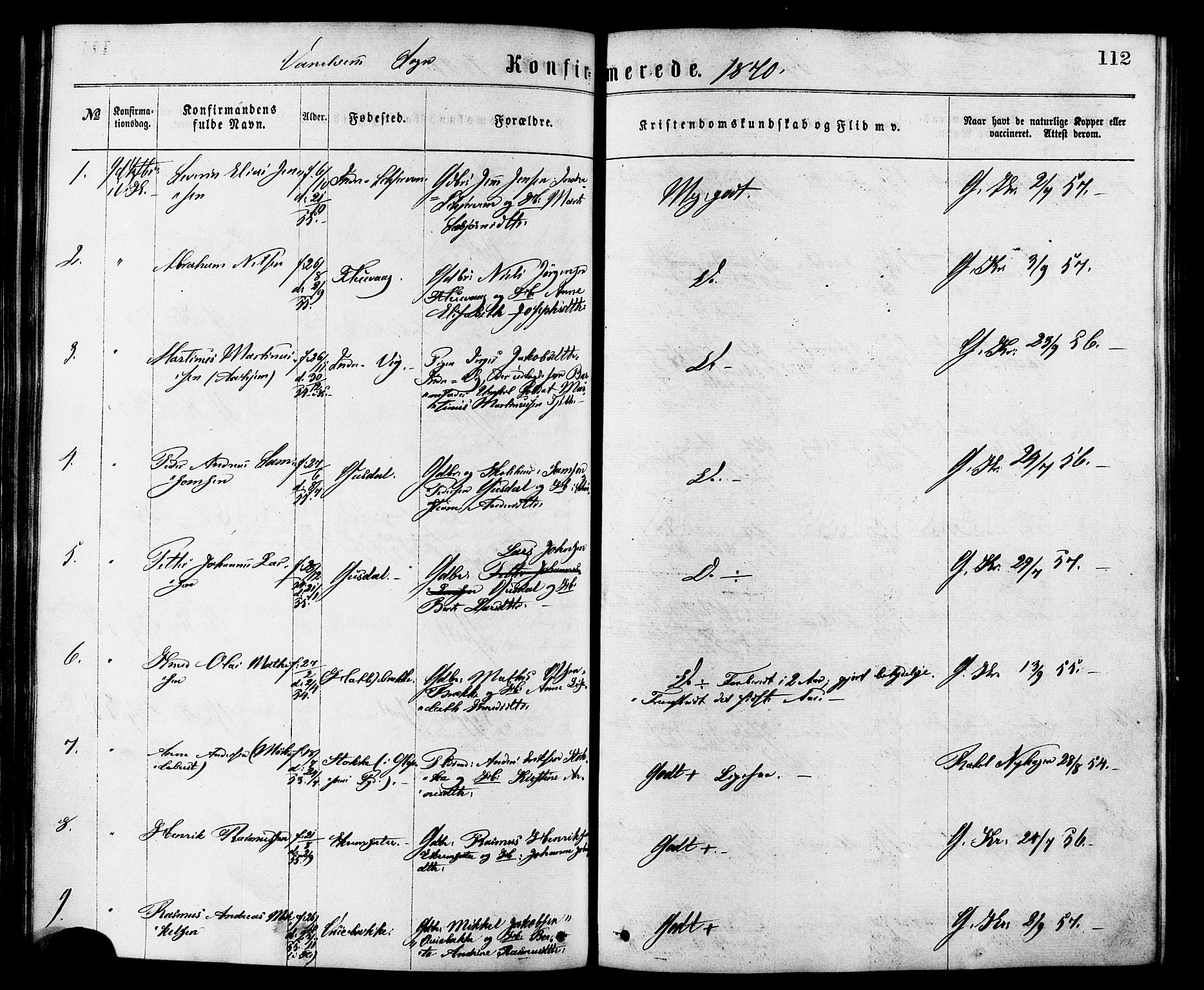 Ministerialprotokoller, klokkerbøker og fødselsregistre - Møre og Romsdal, AV/SAT-A-1454/501/L0007: Ministerialbok nr. 501A07, 1868-1884, s. 112