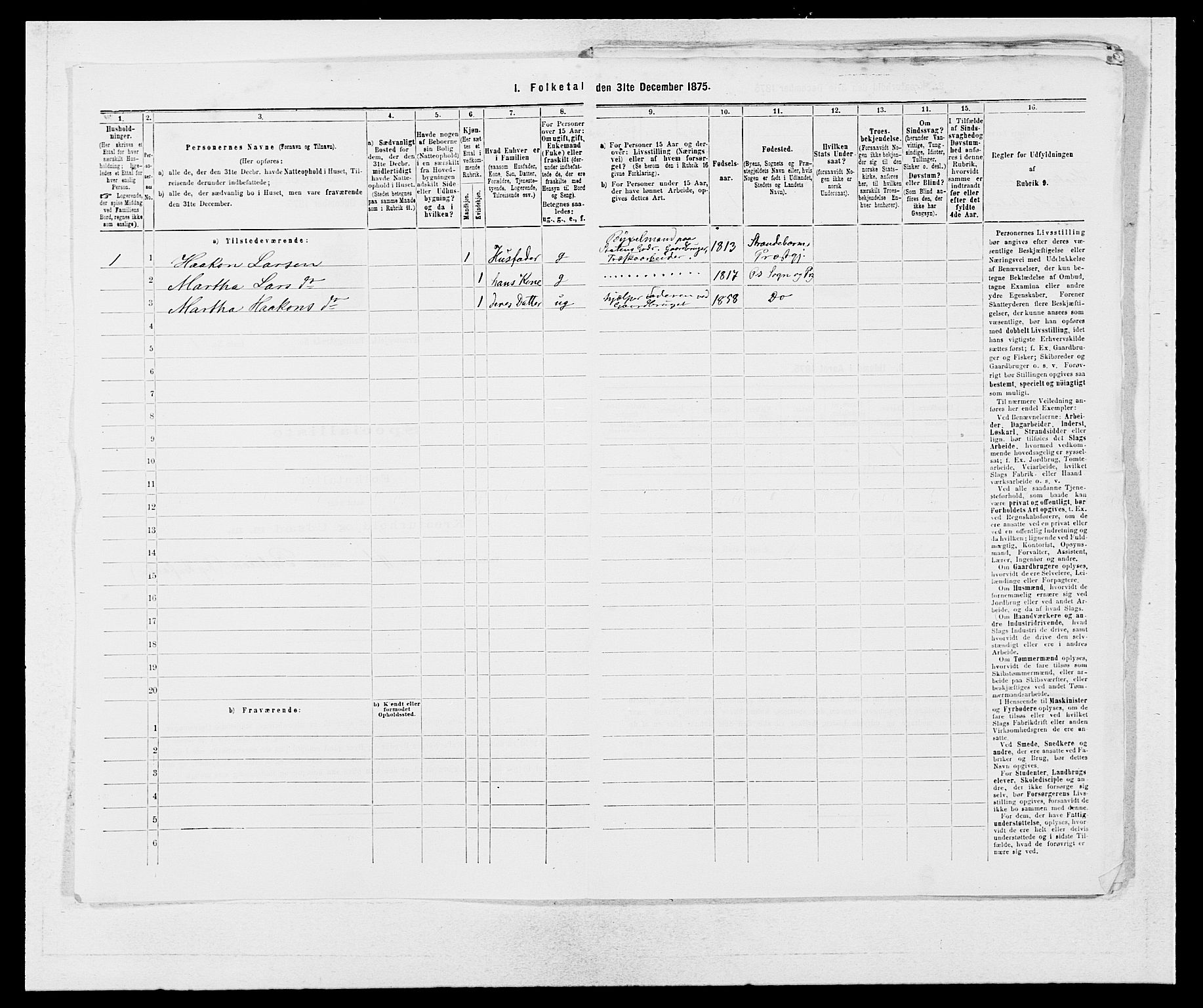 SAB, Folketelling 1875 for 1243P Os prestegjeld, 1875, s. 26