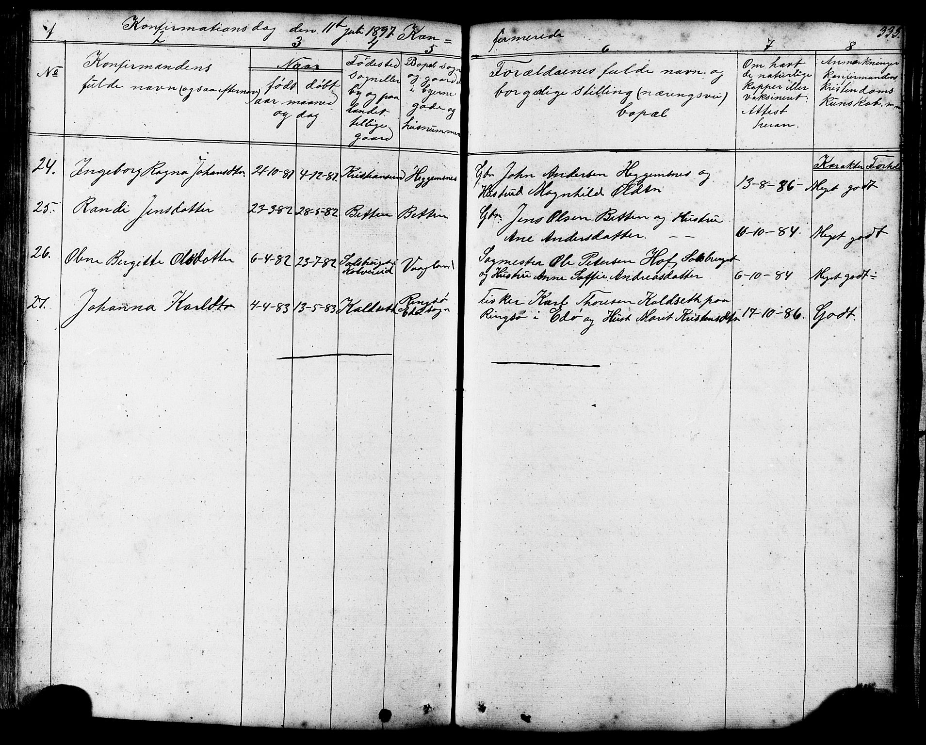 Ministerialprotokoller, klokkerbøker og fødselsregistre - Møre og Romsdal, SAT/A-1454/576/L0890: Klokkerbok nr. 576C01, 1837-1908, s. 333