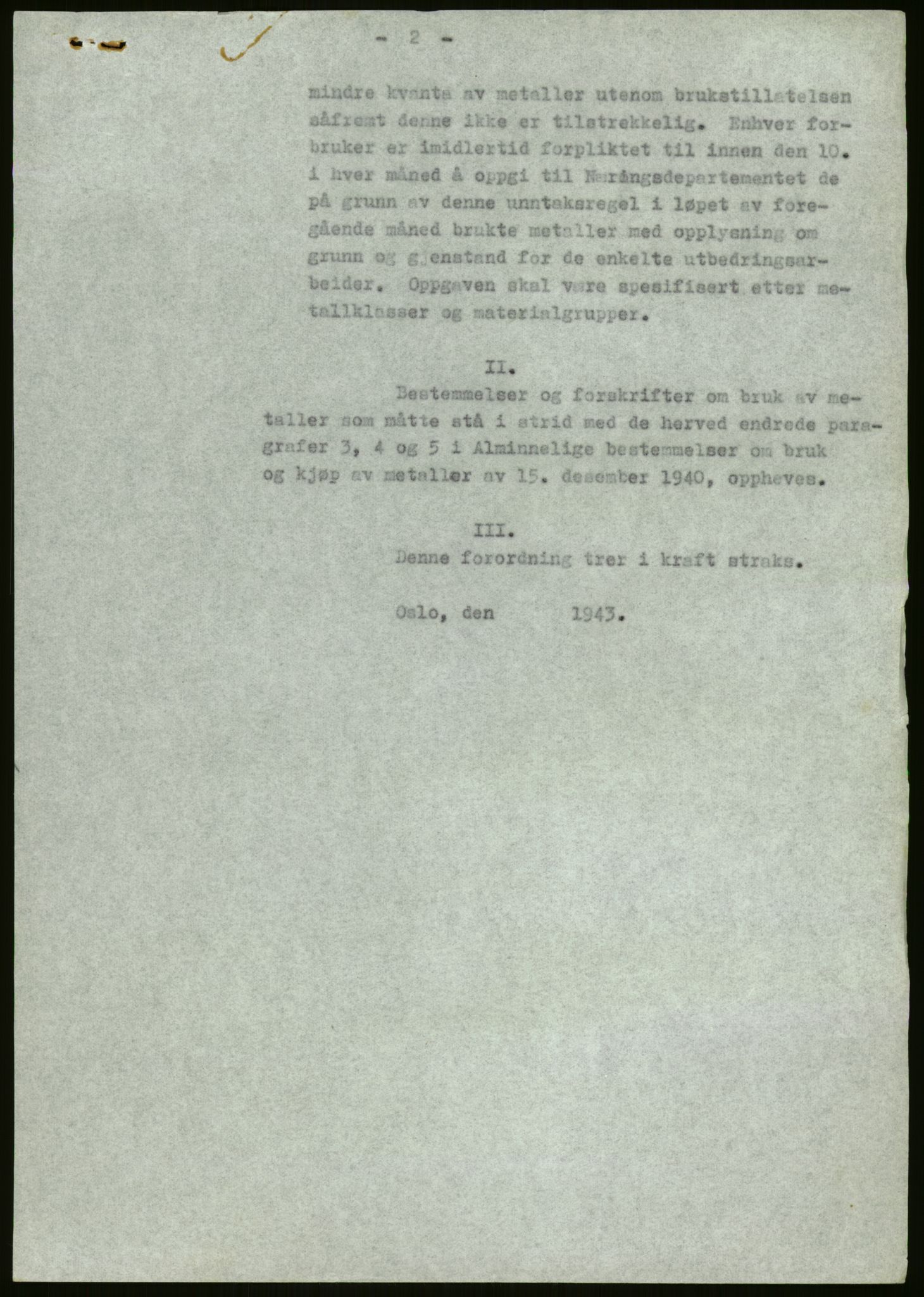 Direktoratet for industriforsyning, Sekretariatet, AV/RA-S-4153/D/Df/L0054: 9. Metallkontoret, 1940-1945, s. 65