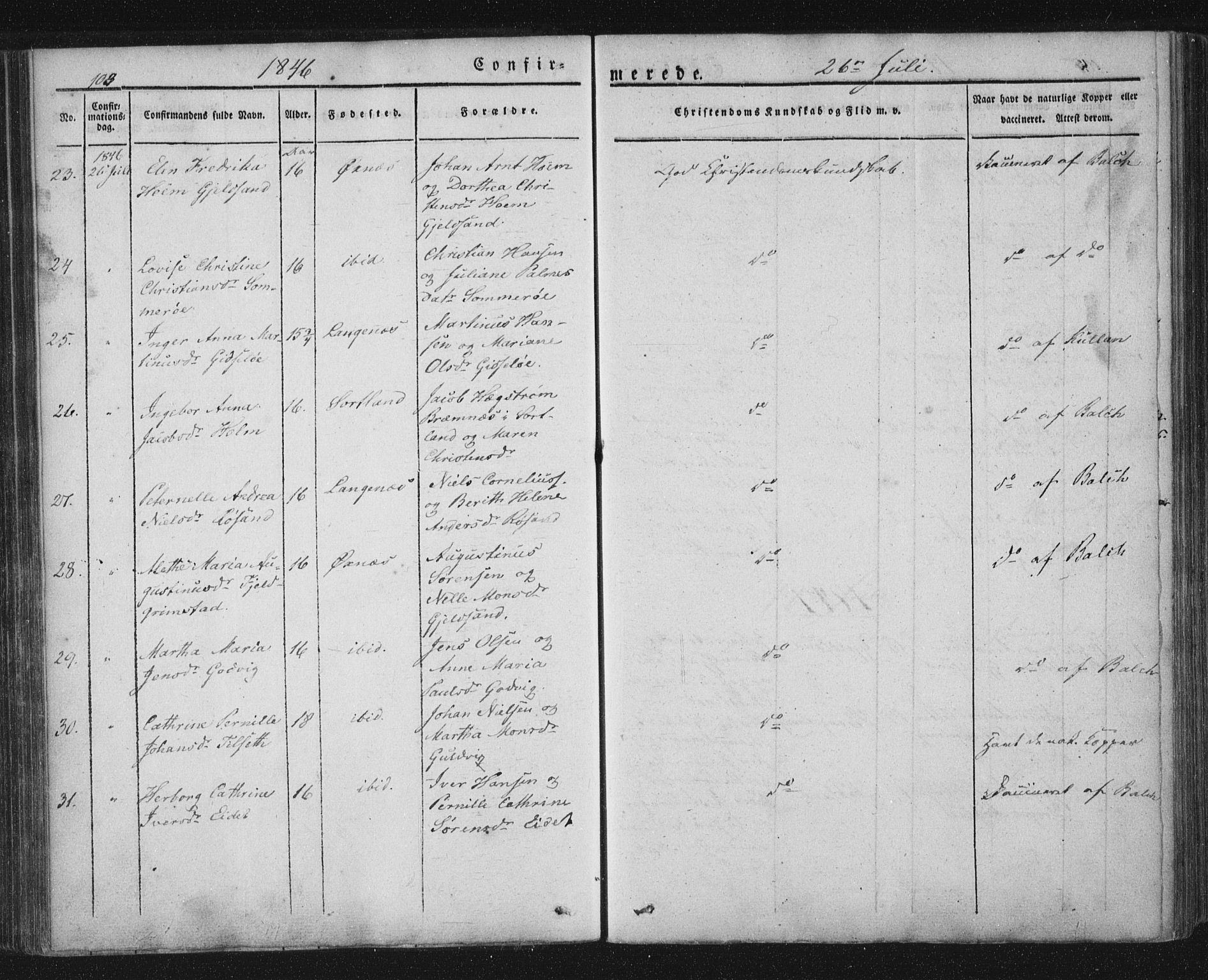 Ministerialprotokoller, klokkerbøker og fødselsregistre - Nordland, AV/SAT-A-1459/893/L1332: Ministerialbok nr. 893A05, 1841-1858, s. 103