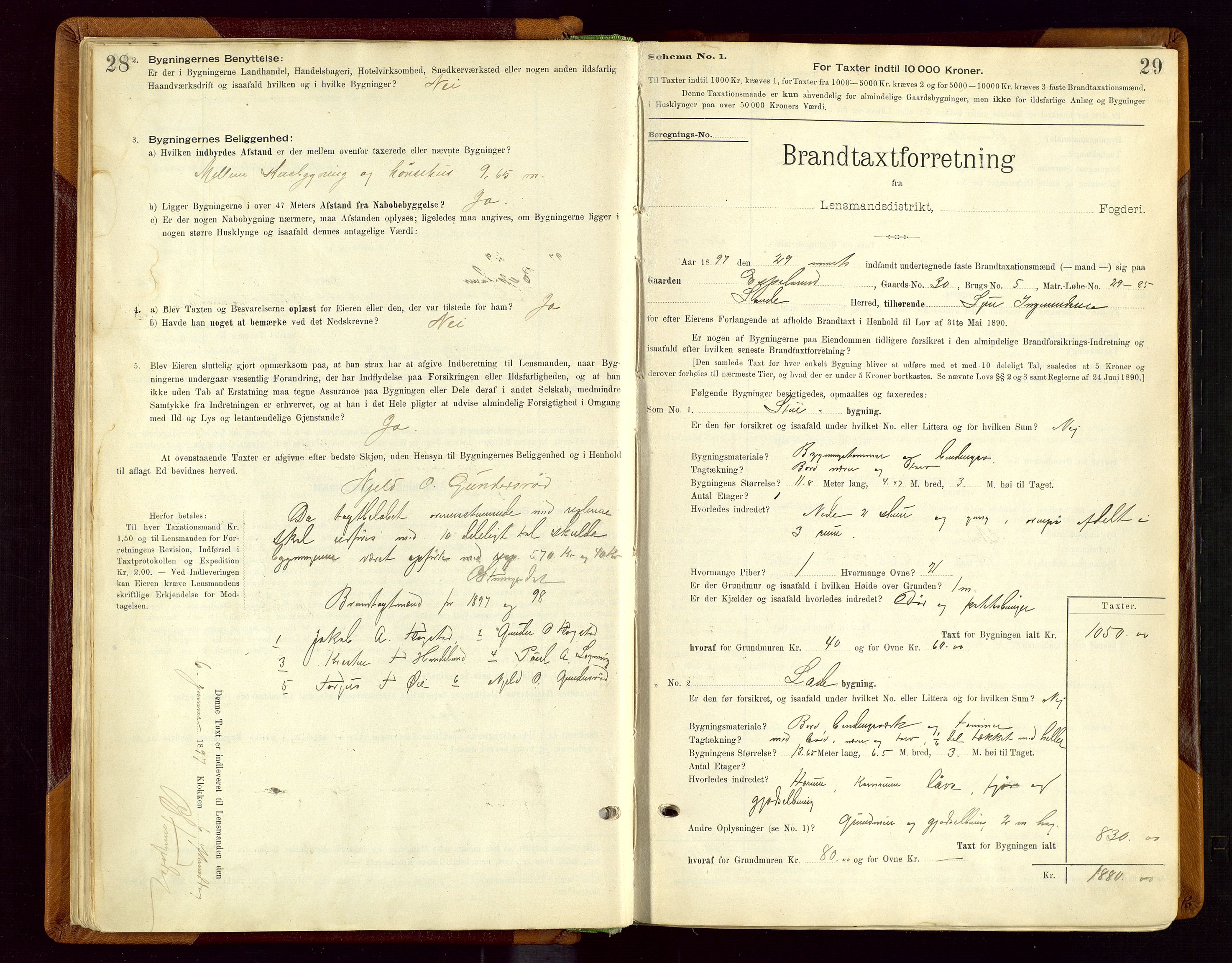 Sauda lensmannskontor, AV/SAST-A-100177/Gob/L0001: Branntakstprotokoll - skjematakst, 1894-1914, s. 28-29