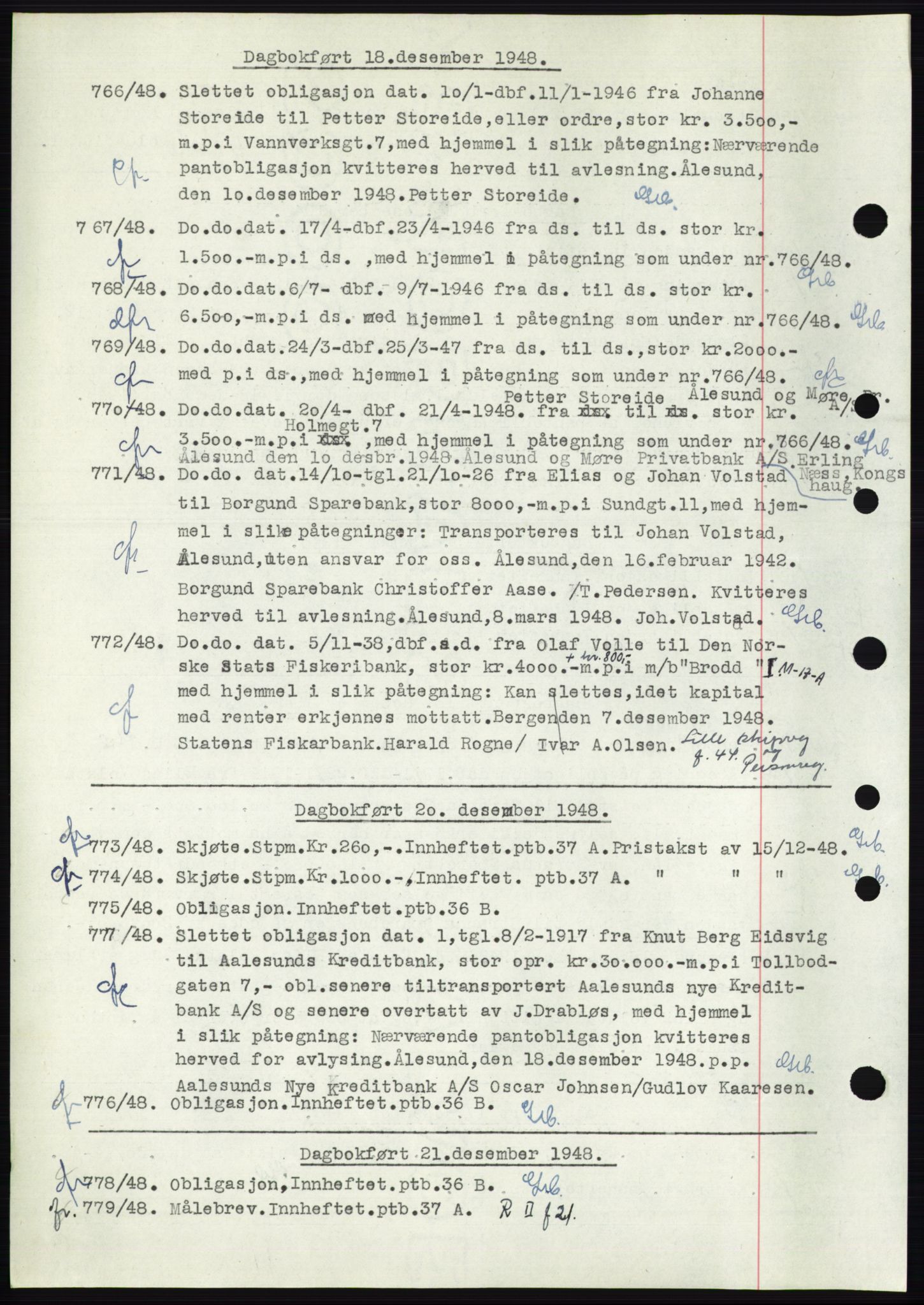 Ålesund byfogd, AV/SAT-A-4384: Pantebok nr. C34-35, 1946-1950, Dagboknr: 766/1948