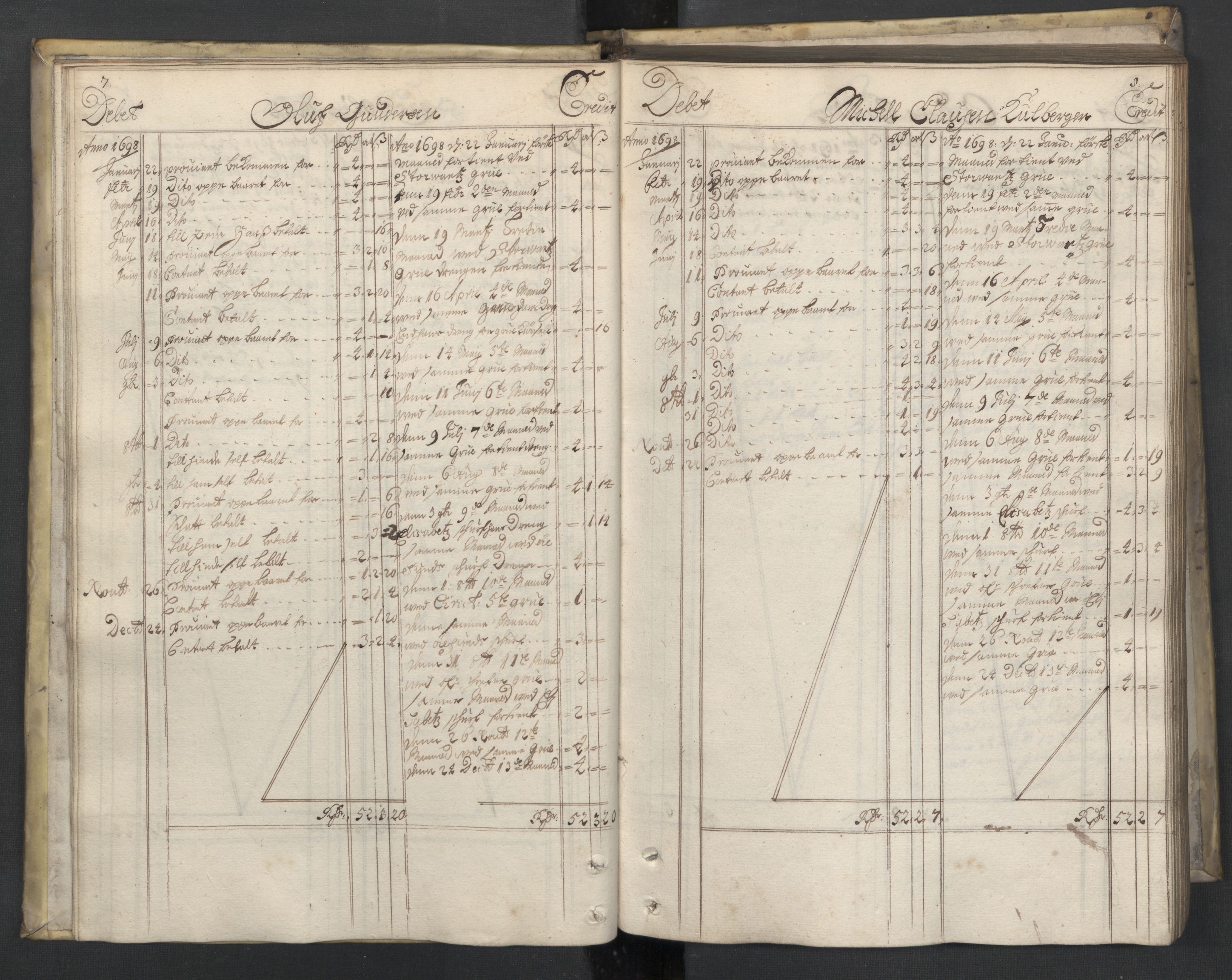 Røros kobberverk, AV/SAT-PA-0211/1/08/L0331: 8.3.9 Månedsfolkenes avlønning, 1698, s. 7-8