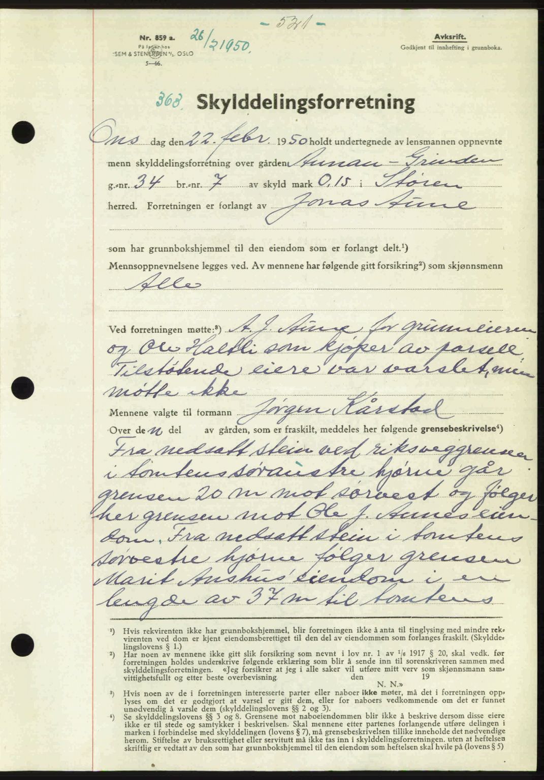 Gauldal sorenskriveri, SAT/A-0014/1/2/2C: Pantebok nr. A9, 1949-1950, Dagboknr: 363/1950