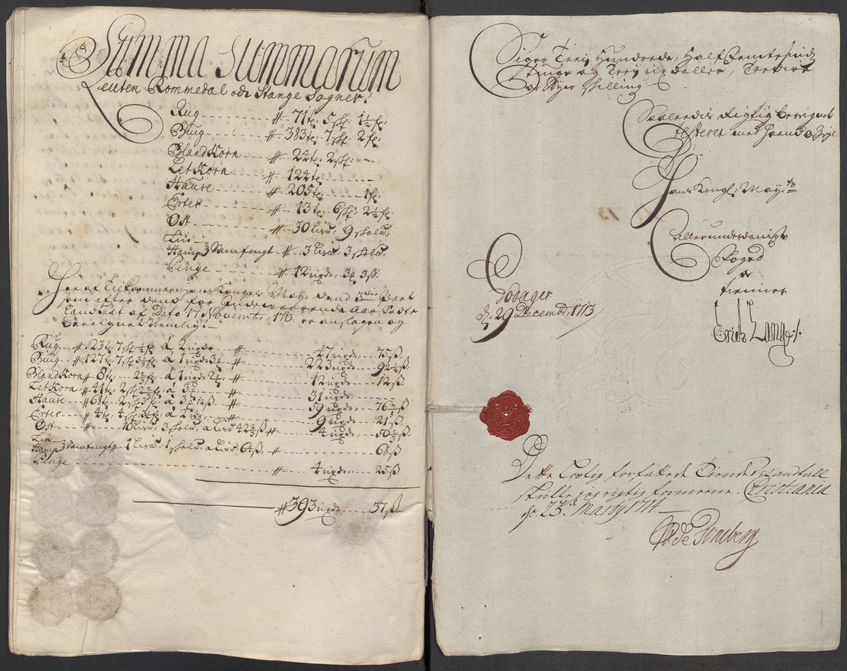 Rentekammeret inntil 1814, Reviderte regnskaper, Fogderegnskap, AV/RA-EA-4092/R16/L1050: Fogderegnskap Hedmark, 1713, s. 334