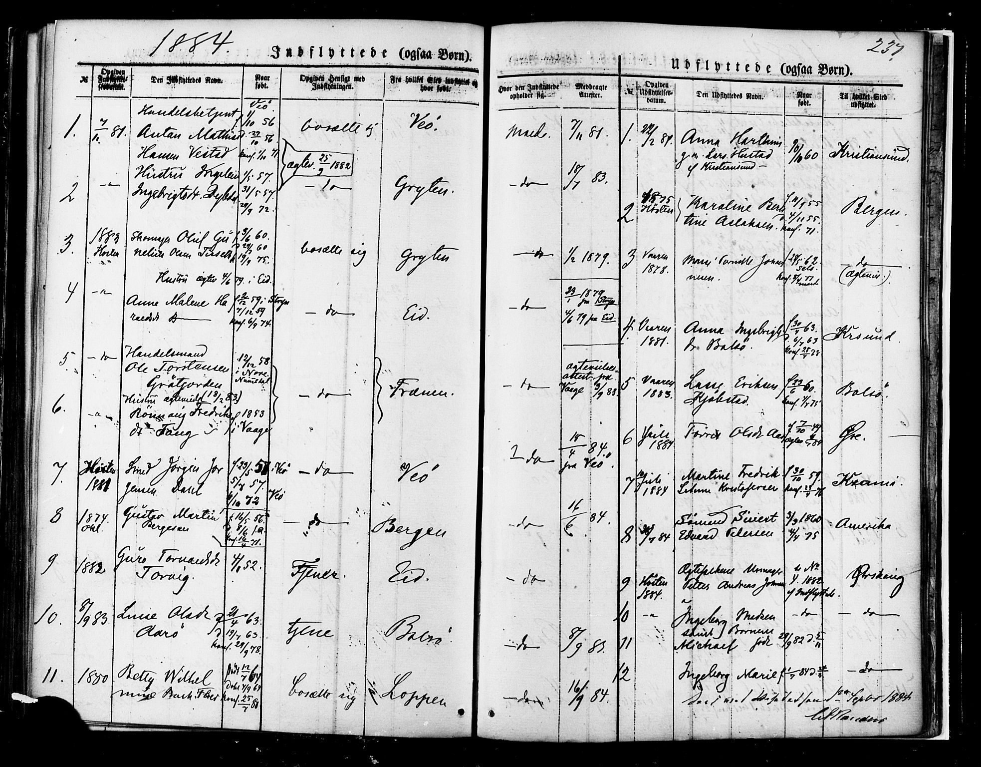 Ministerialprotokoller, klokkerbøker og fødselsregistre - Møre og Romsdal, AV/SAT-A-1454/558/L0691: Ministerialbok nr. 558A05, 1873-1886, s. 237