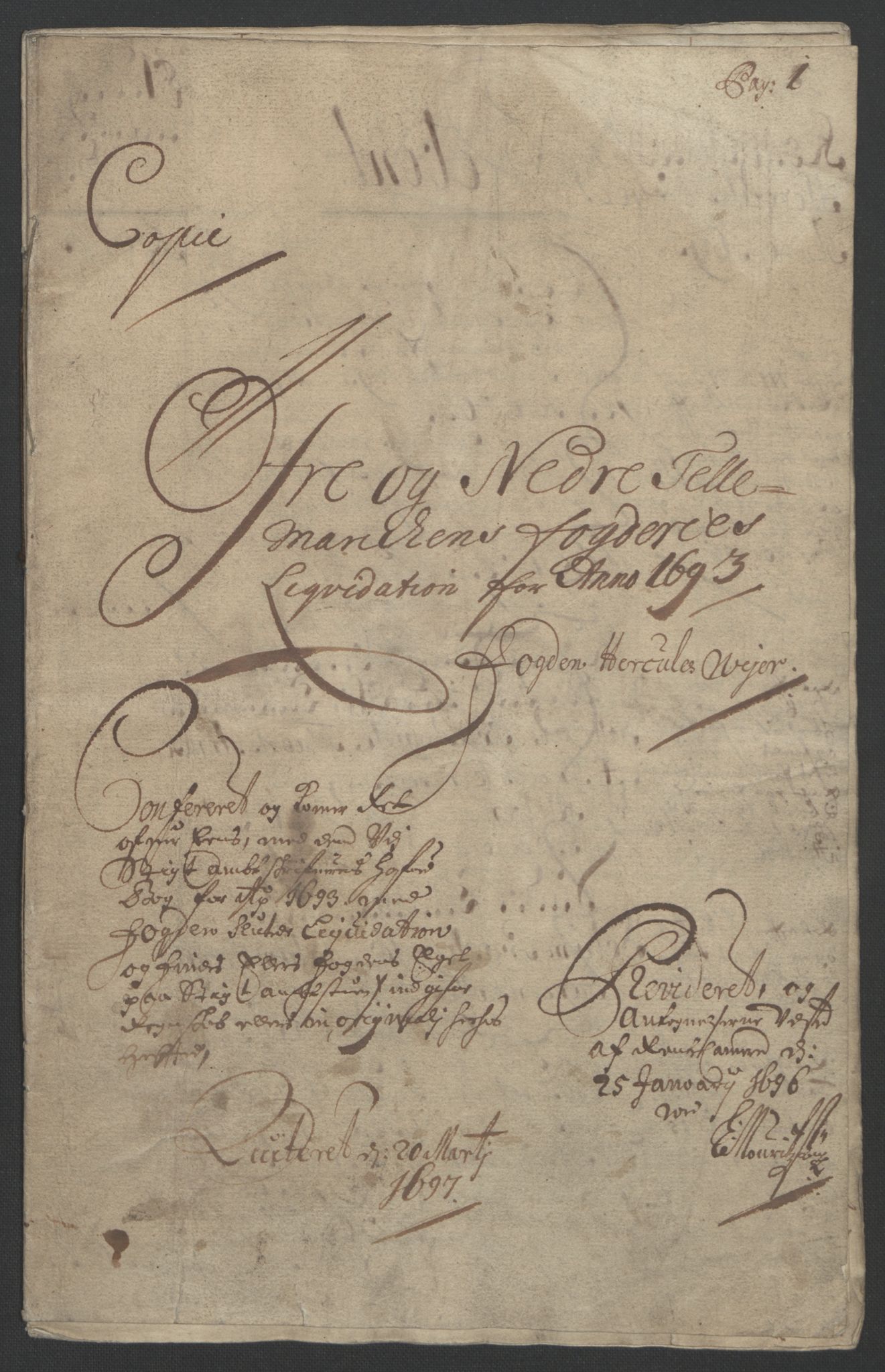 Rentekammeret inntil 1814, Reviderte regnskaper, Fogderegnskap, AV/RA-EA-4092/R35/L2091: Fogderegnskap Øvre og Nedre Telemark, 1690-1693, s. 240