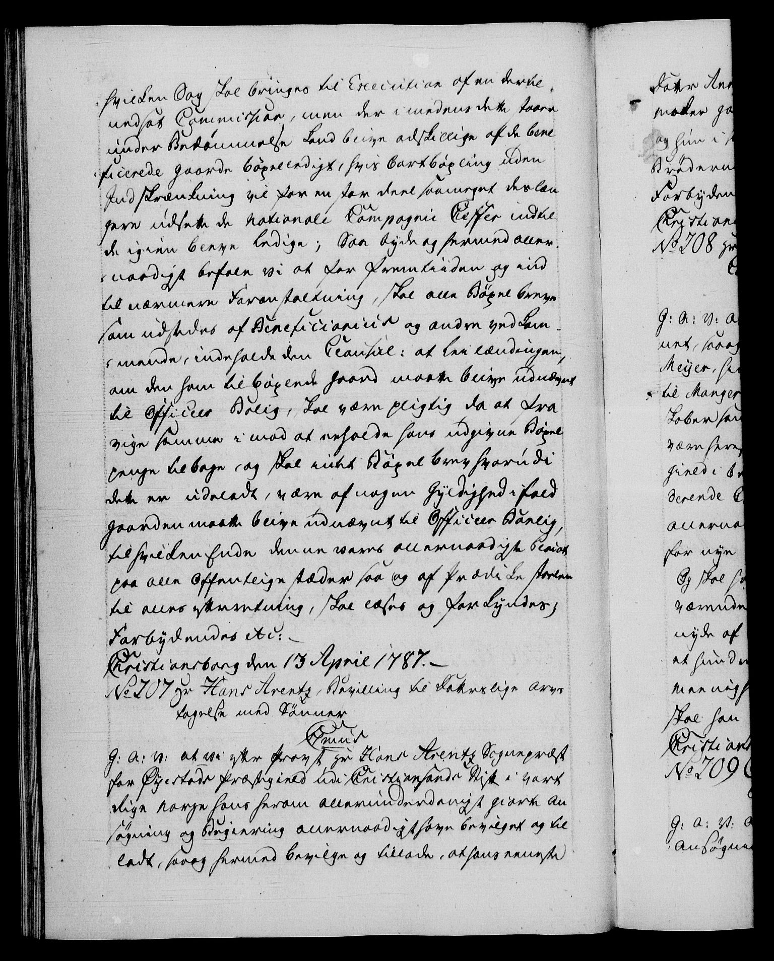 Danske Kanselli 1572-1799, AV/RA-EA-3023/F/Fc/Fca/Fcaa/L0051: Norske registre, 1786-1787, s. 486b