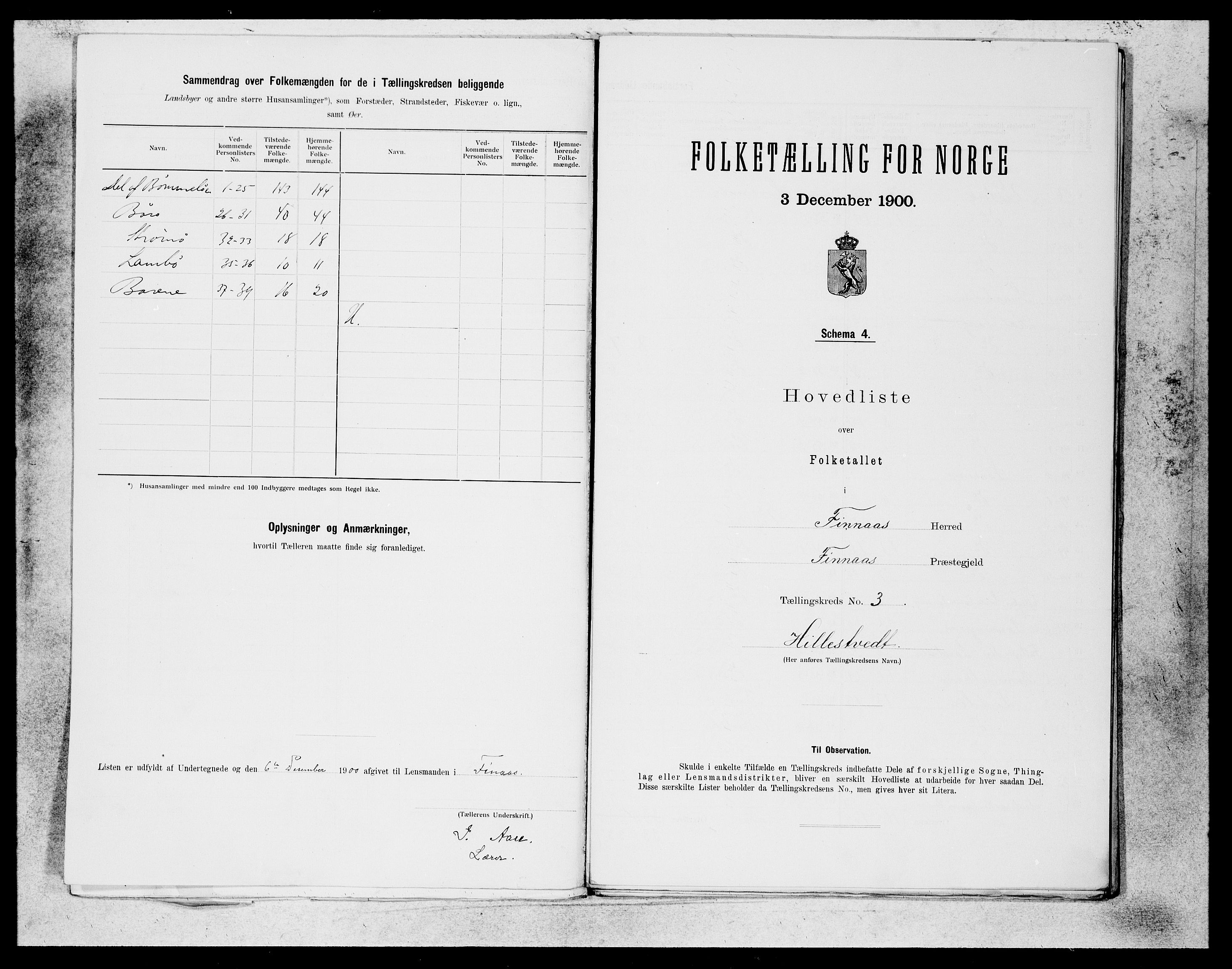 SAB, Folketelling 1900 for 1218 Finnås herred, 1900, s. 6