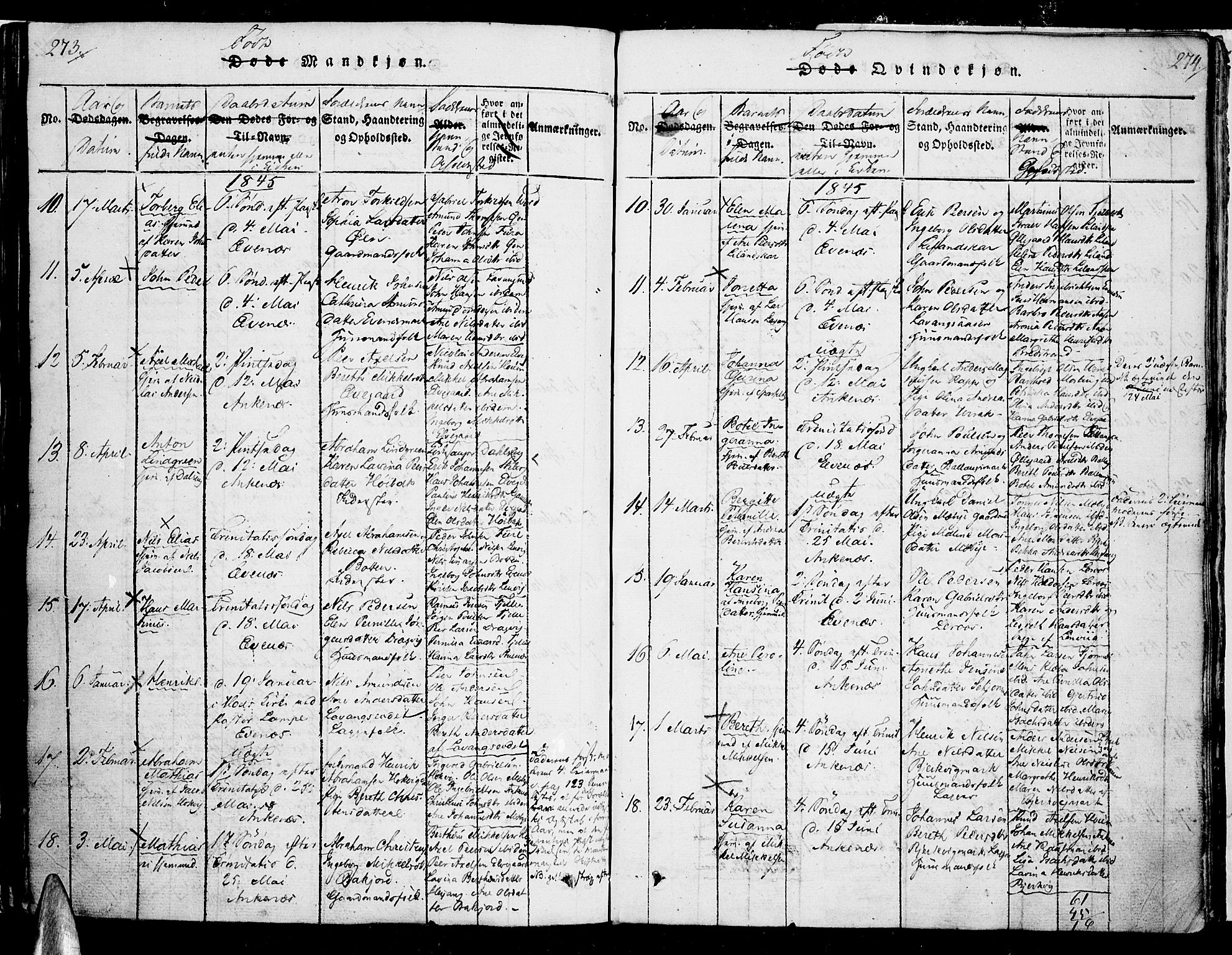 Ministerialprotokoller, klokkerbøker og fødselsregistre - Nordland, AV/SAT-A-1459/863/L0894: Ministerialbok nr. 863A06, 1821-1851, s. 273-274