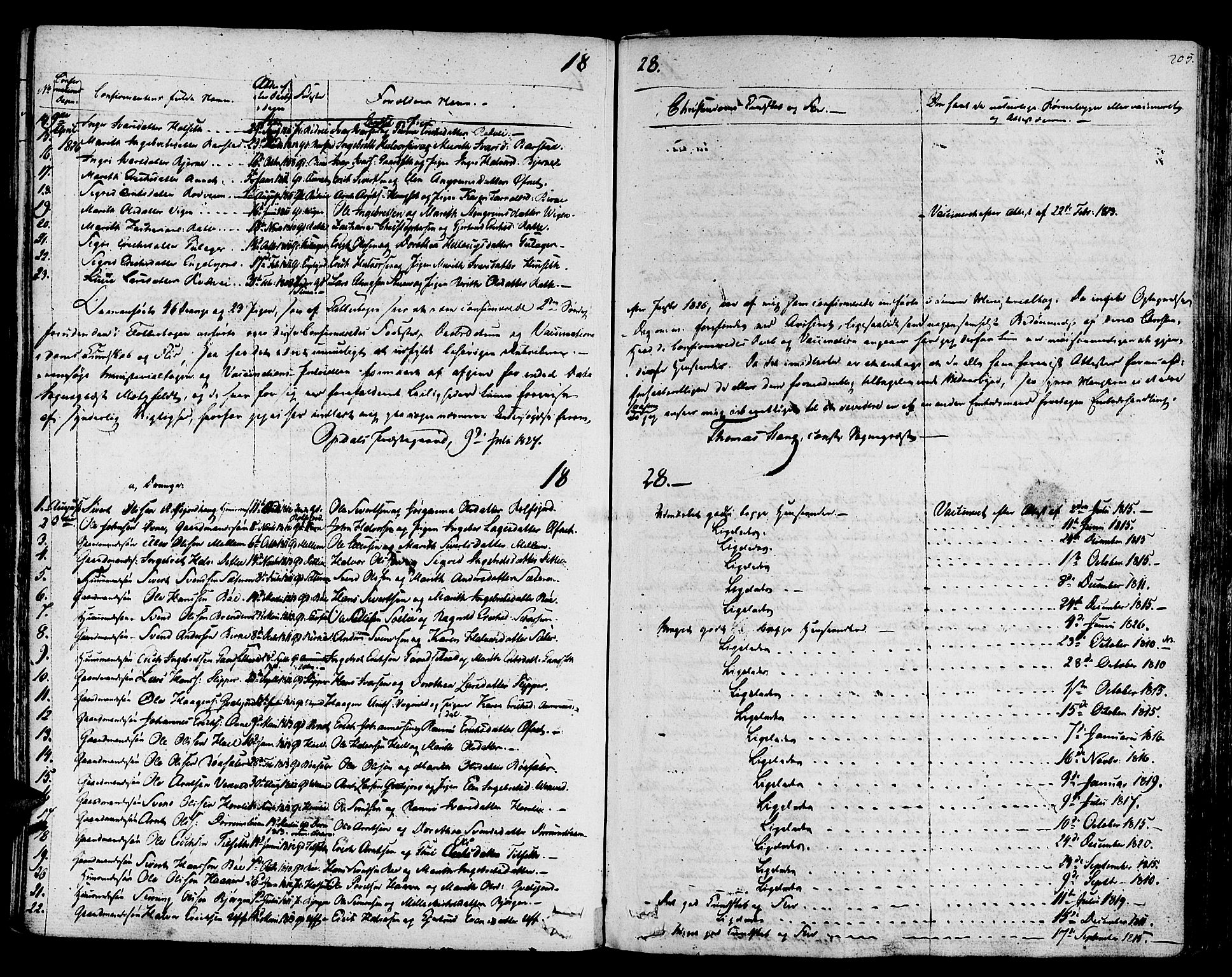 Ministerialprotokoller, klokkerbøker og fødselsregistre - Sør-Trøndelag, AV/SAT-A-1456/678/L0897: Ministerialbok nr. 678A06-07, 1821-1847, s. 205