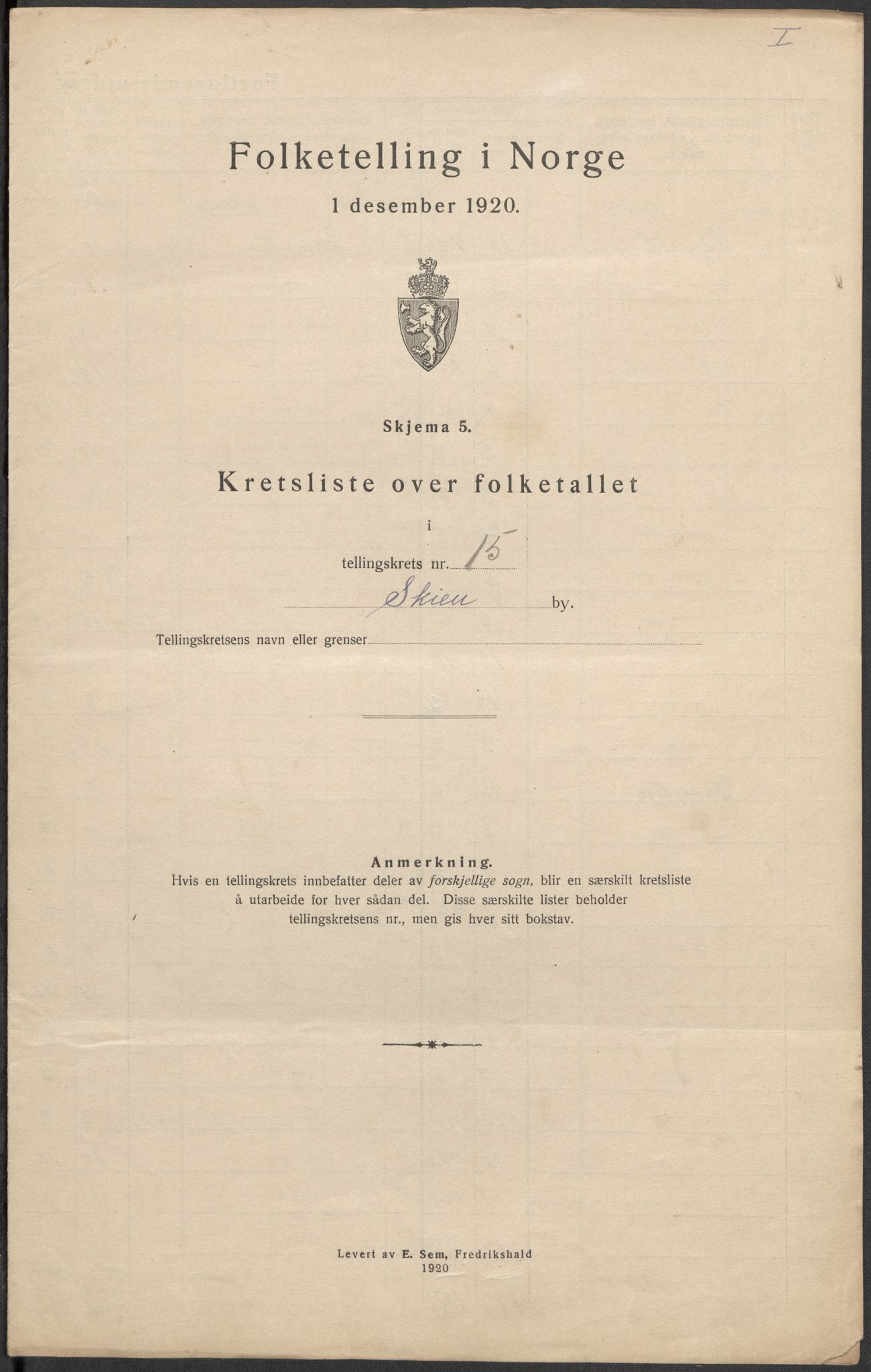 SAKO, Folketelling 1920 for 0806 Skien kjøpstad, 1920, s. 82