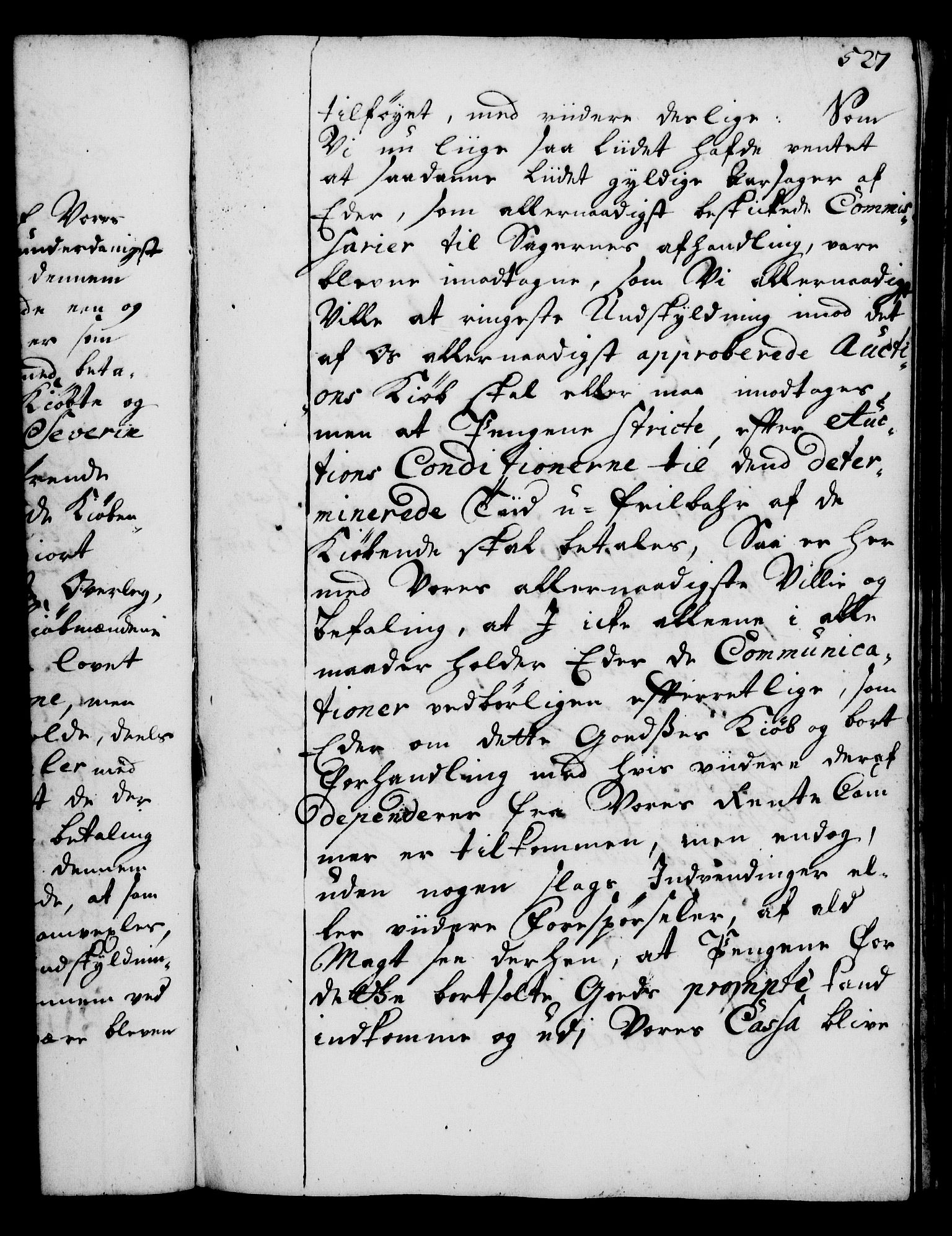 Rentekammeret, Kammerkanselliet, RA/EA-3111/G/Gg/Gga/L0002: Norsk ekspedisjonsprotokoll med register (merket RK 53.2), 1723-1727, s. 527