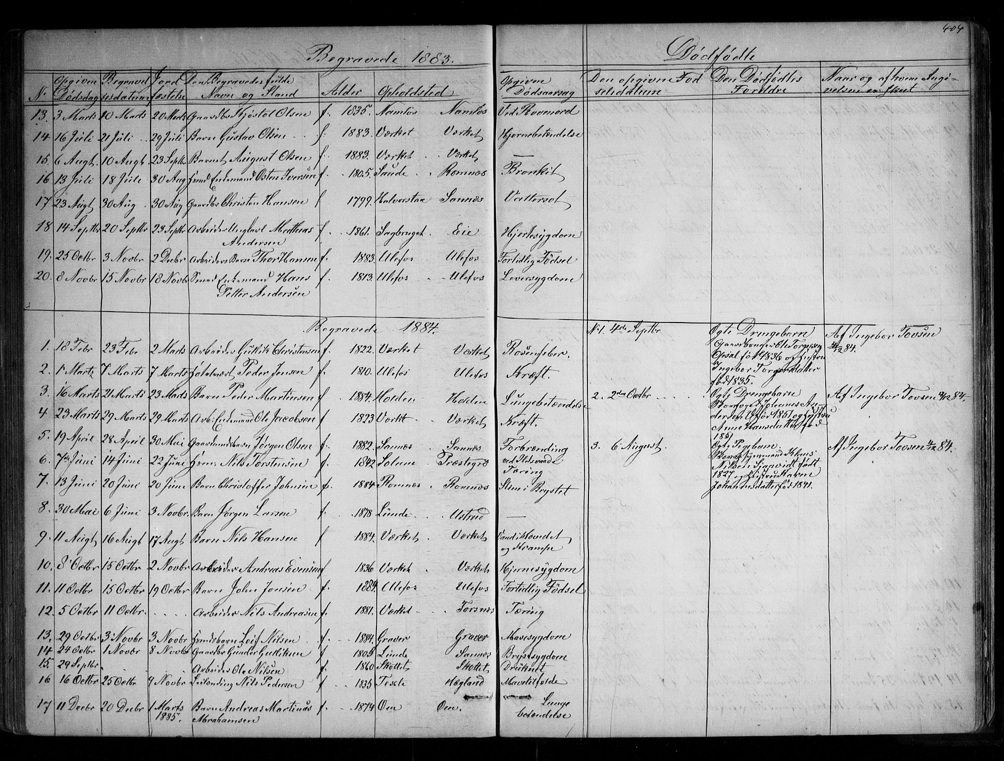 Holla kirkebøker, AV/SAKO-A-272/G/Ga/L0004: Klokkerbok nr. I 4, 1867-1890, s. 404