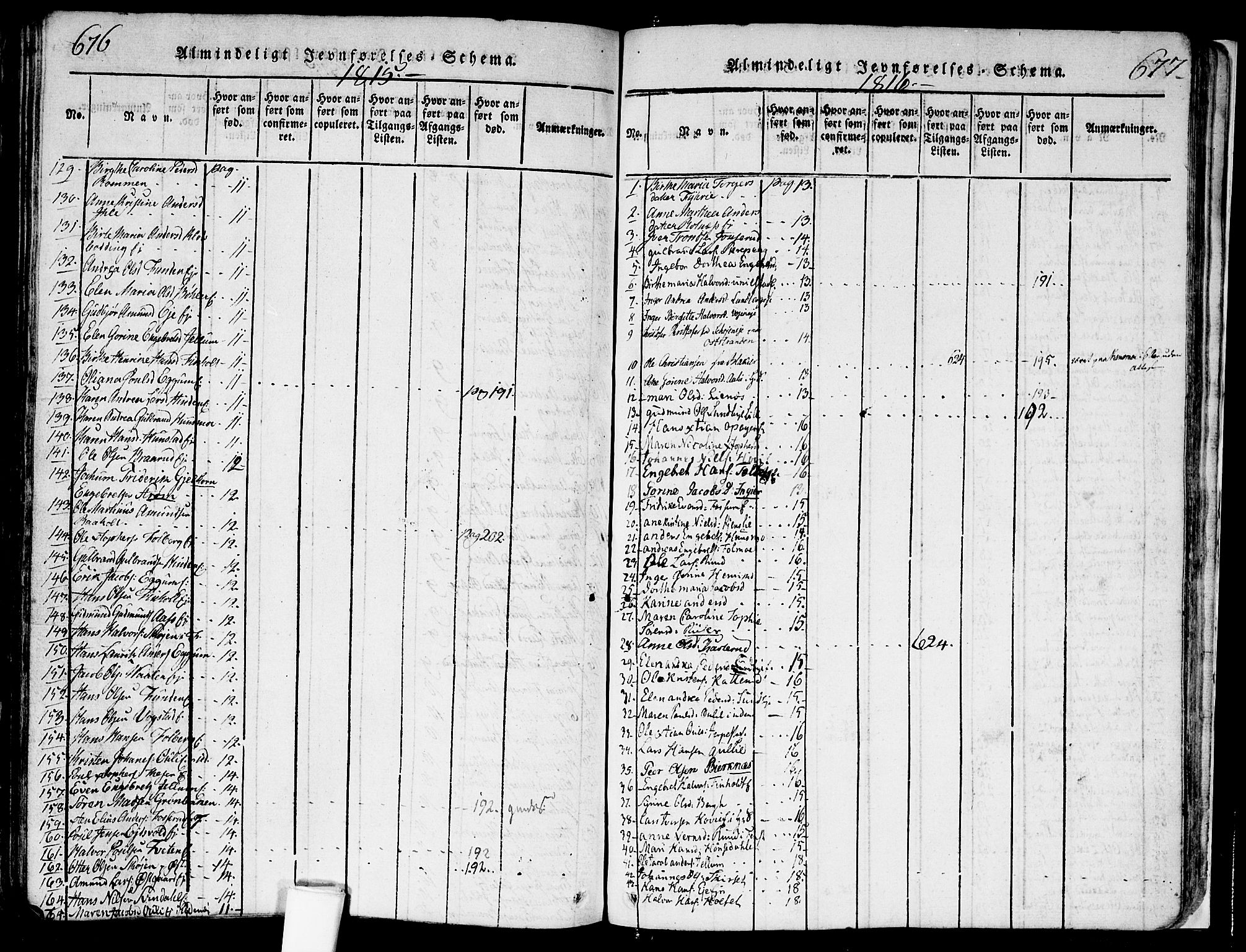 Nes prestekontor Kirkebøker, SAO/A-10410/F/Fa/L0005: Ministerialbok nr. I 5, 1815-1835, s. 676-677
