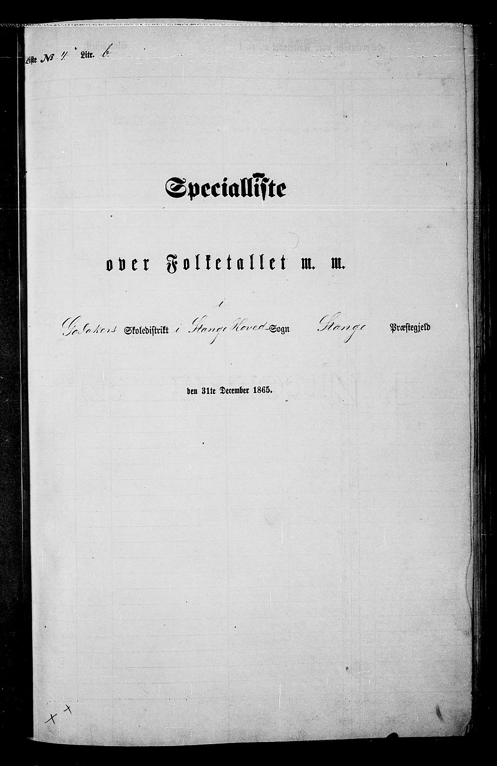 RA, Folketelling 1865 for 0417P Stange prestegjeld, 1865, s. 92