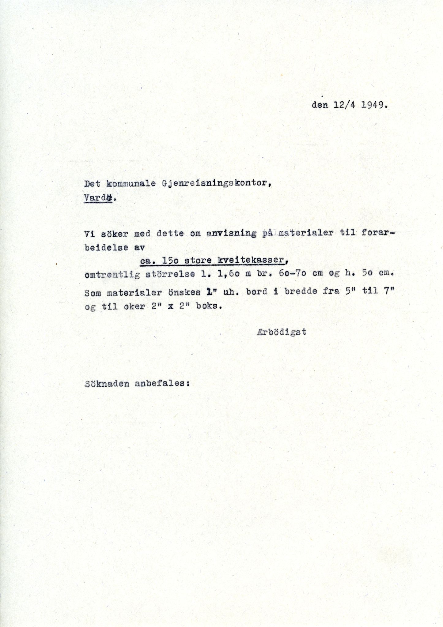 Vardø Fiskersamvirkelag, VAMU/A-0037/D/Da/L0008: Korrespondanse Tr-År, 1947-1950
