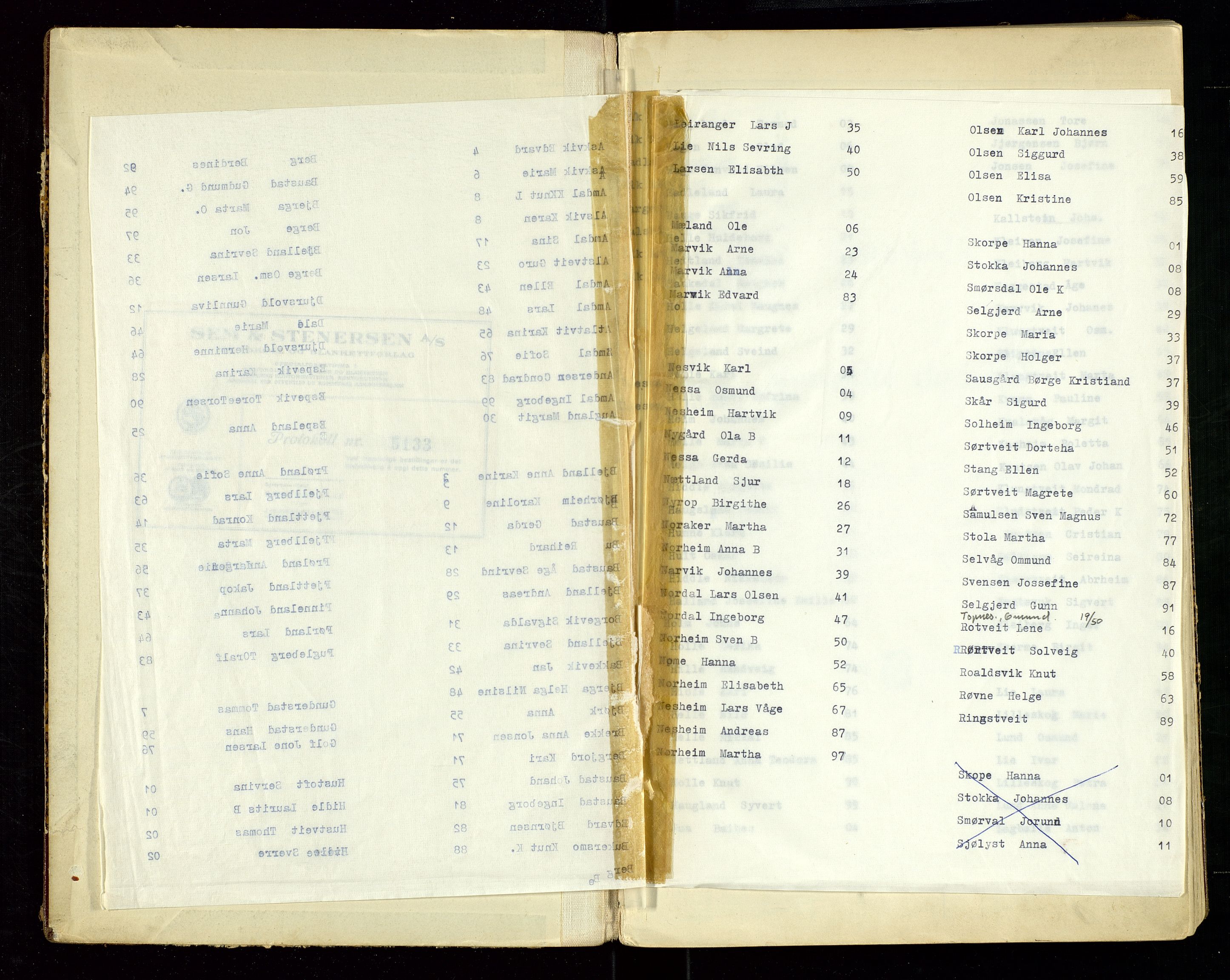 Nedstrand lensmannskontor, AV/SAST-A-100236/Gga/L0004: "Protokoll over anmeldte dødsfall i Nedstrand lensmannsdistrikt", 1940-1953