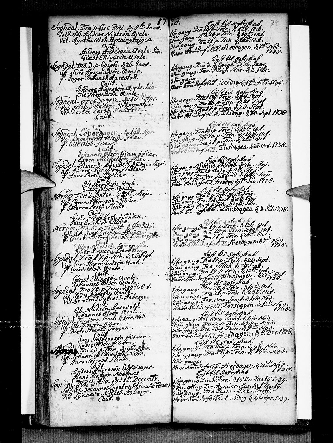 Sogndal sokneprestembete, SAB/A-81301/H/Haa/Haaa/L0002: Ministerialbok nr. A 2, 1725-1741, s. 78