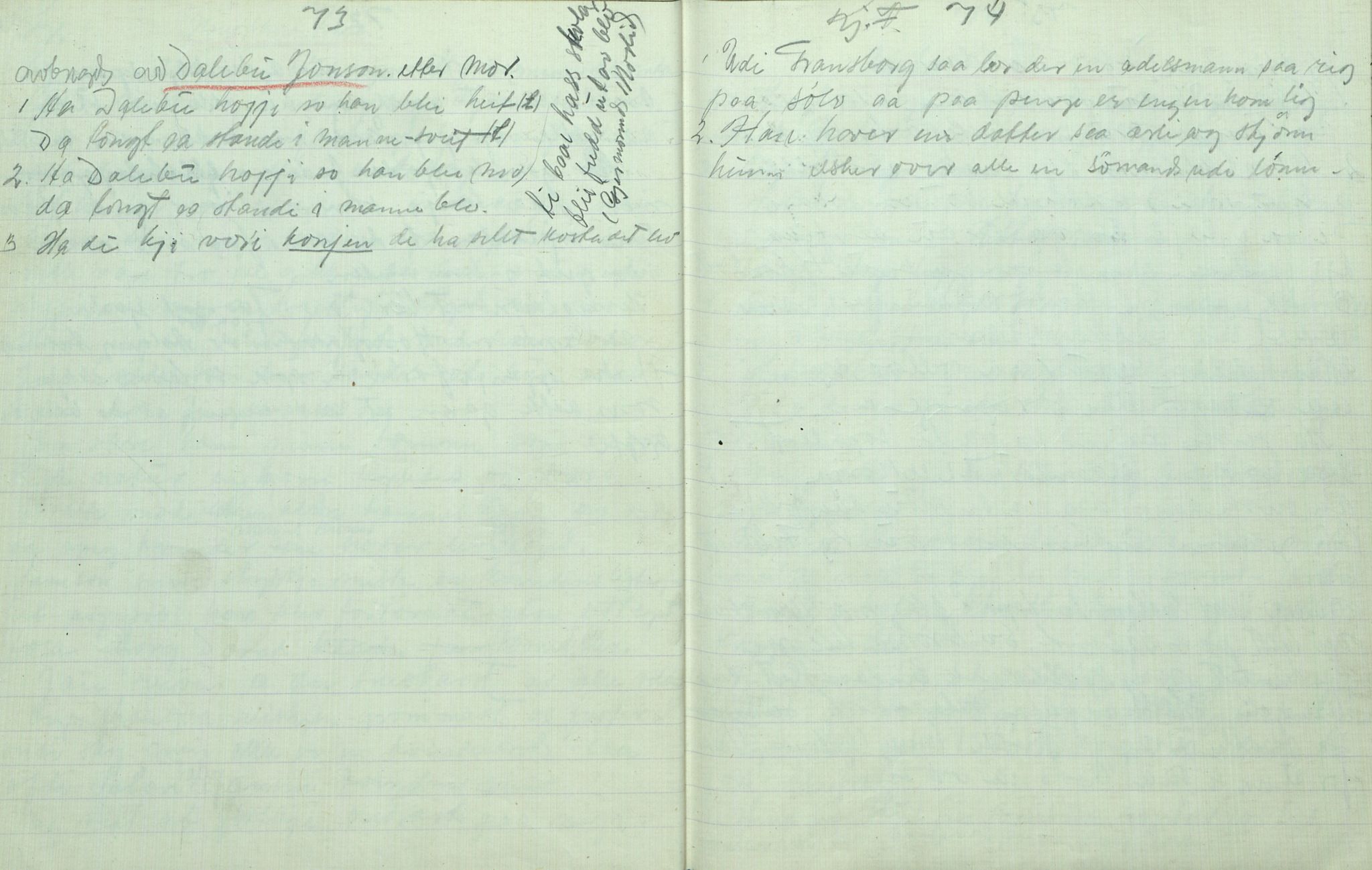 Rikard Berge, TEMU/TGM-A-1003/F/L0007/0037: 251-299 / 287 Oppskrifter av Vetle Aase, Mo, 1918, s. 73-74