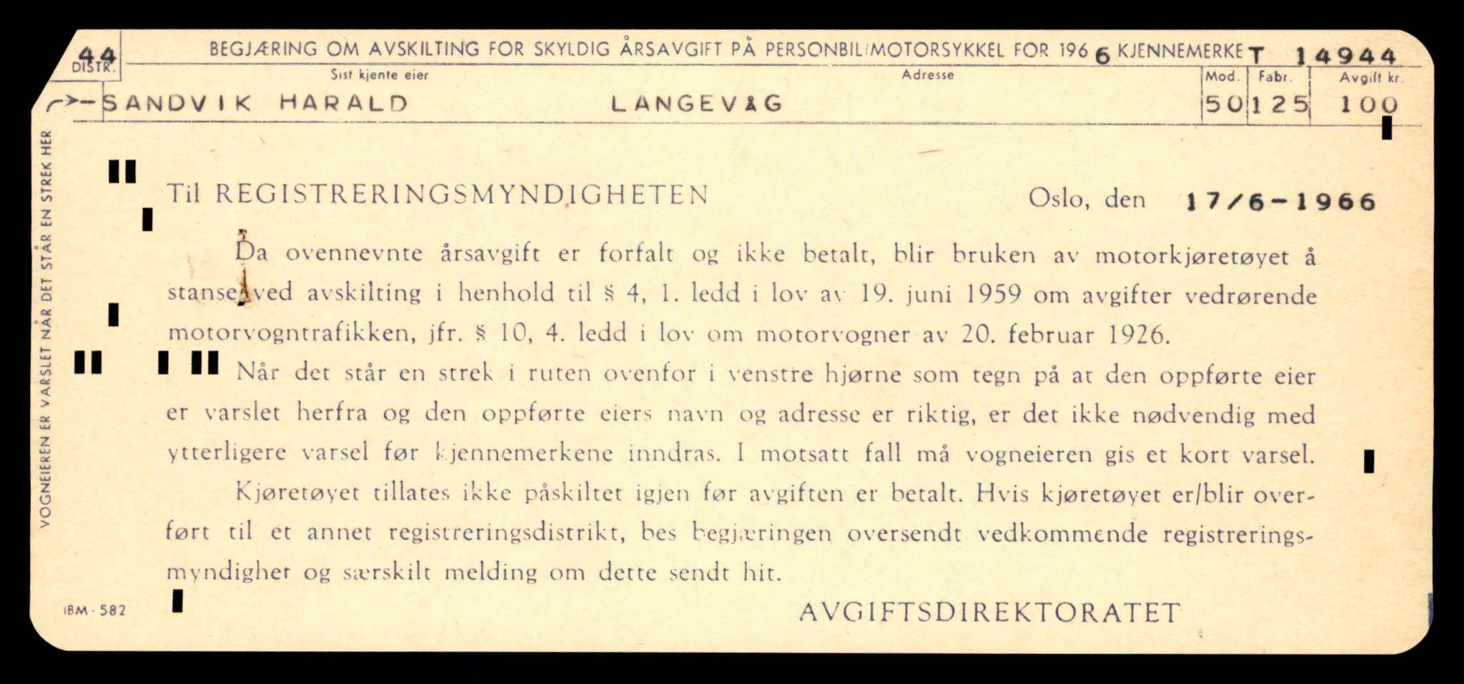 Møre og Romsdal vegkontor - Ålesund trafikkstasjon, AV/SAT-A-4099/F/Fe/L0049: Registreringskort for kjøretøy T 14864 - T 18613, 1927-1998, s. 1847
