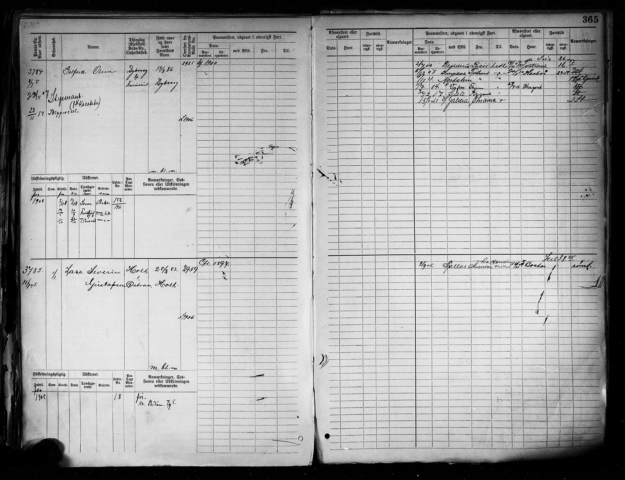 Tvedestrand mønstringskrets, AV/SAK-2031-0011/F/Fb/L0005: Hovedrulle A nr 3057-3817, R-6, 1890-1920, s. 374