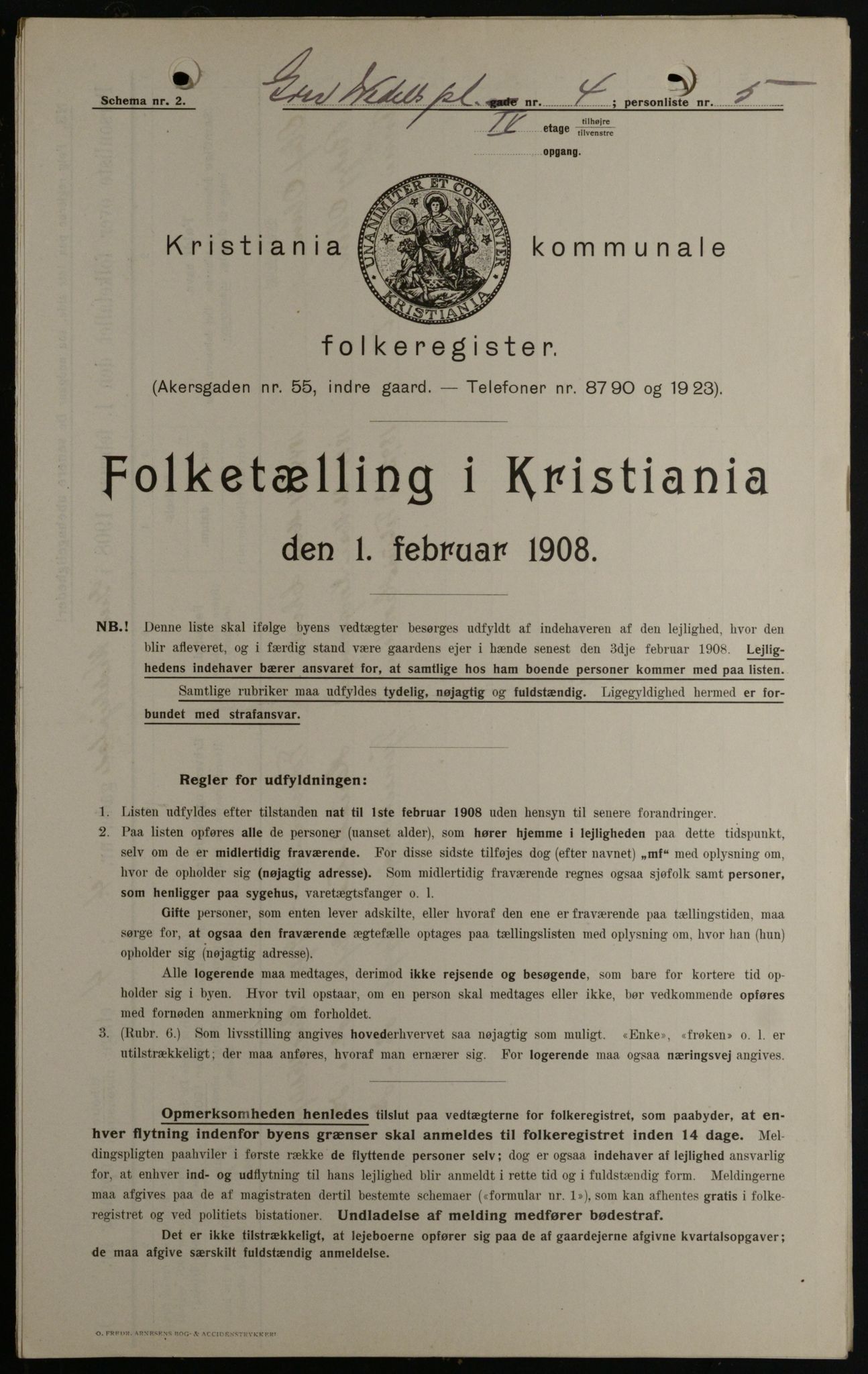 OBA, Kommunal folketelling 1.2.1908 for Kristiania kjøpstad, 1908, s. 26902