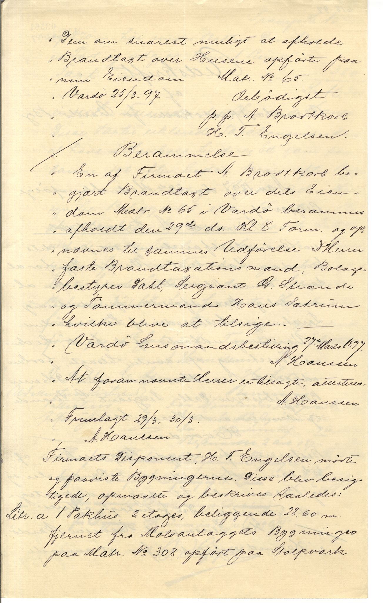 Brodtkorb handel A/S, VAMU/A-0001/Q/Qb/L0001: Skjøter og grunnbrev i Vardø by, 1822-1943, s. 92