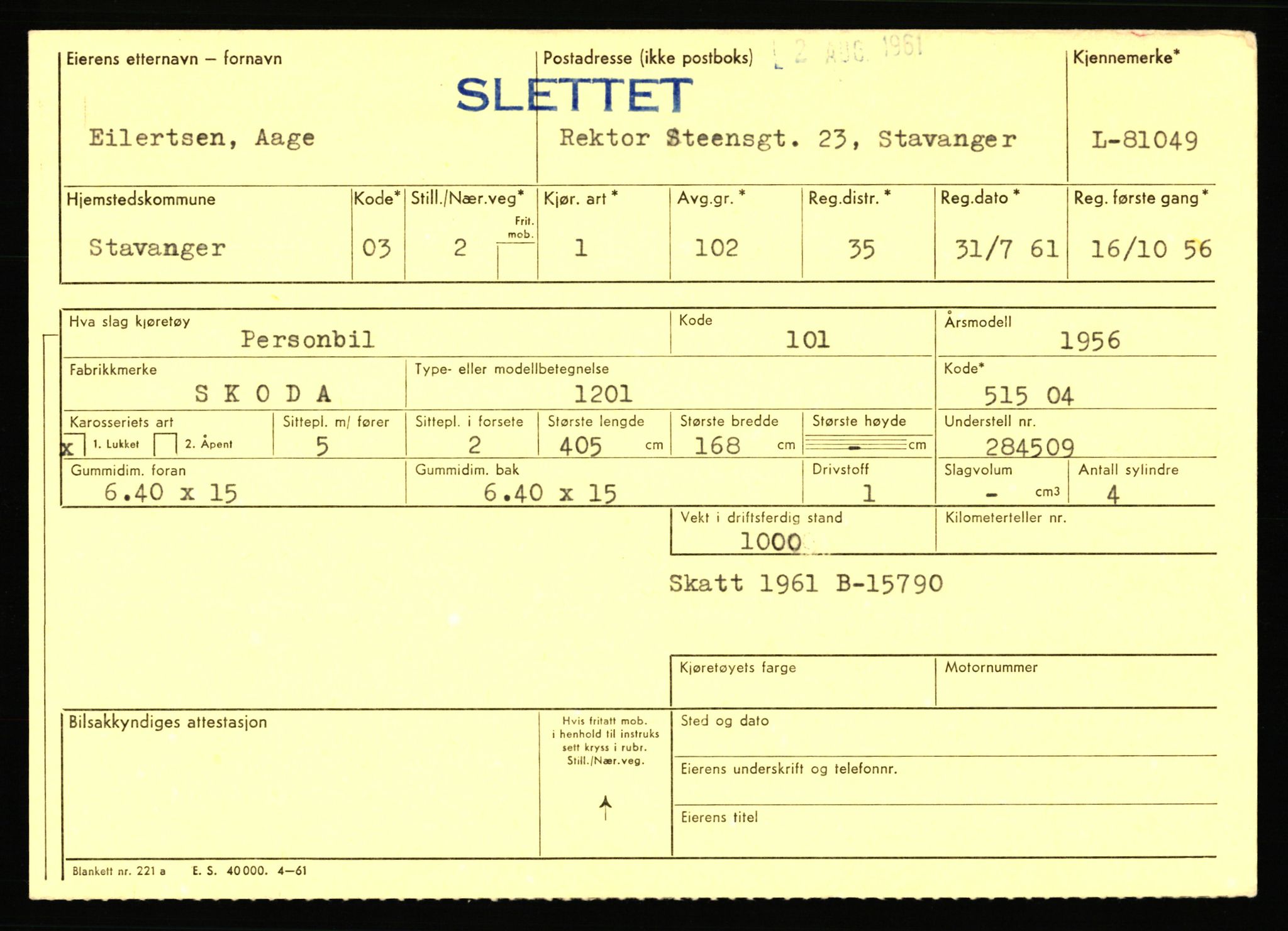 Stavanger trafikkstasjon, AV/SAST-A-101942/0/F/L0071: L-80500 - L-82199, 1930-1971, s. 981