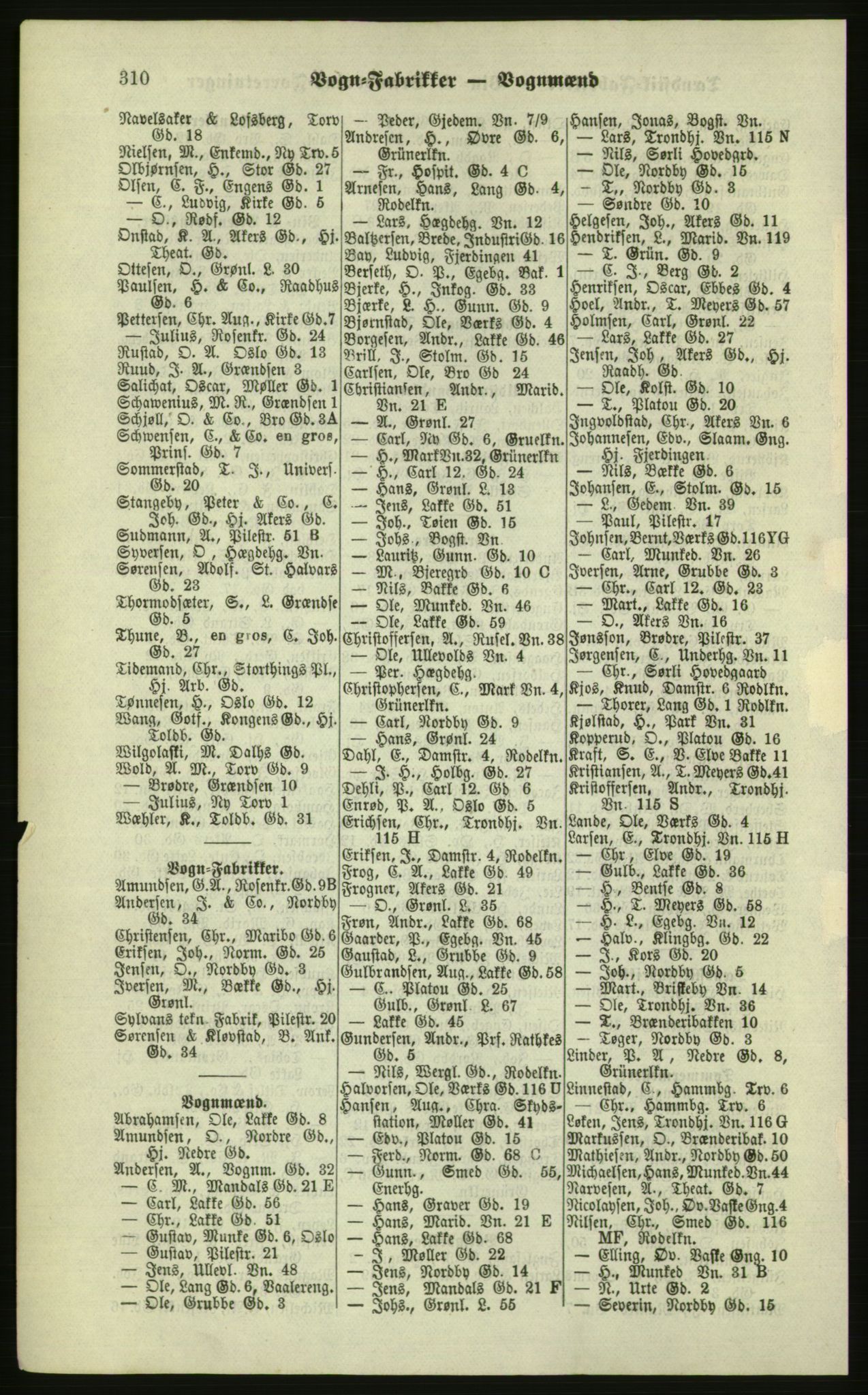 Kristiania/Oslo adressebok, PUBL/-, 1879, s. 310