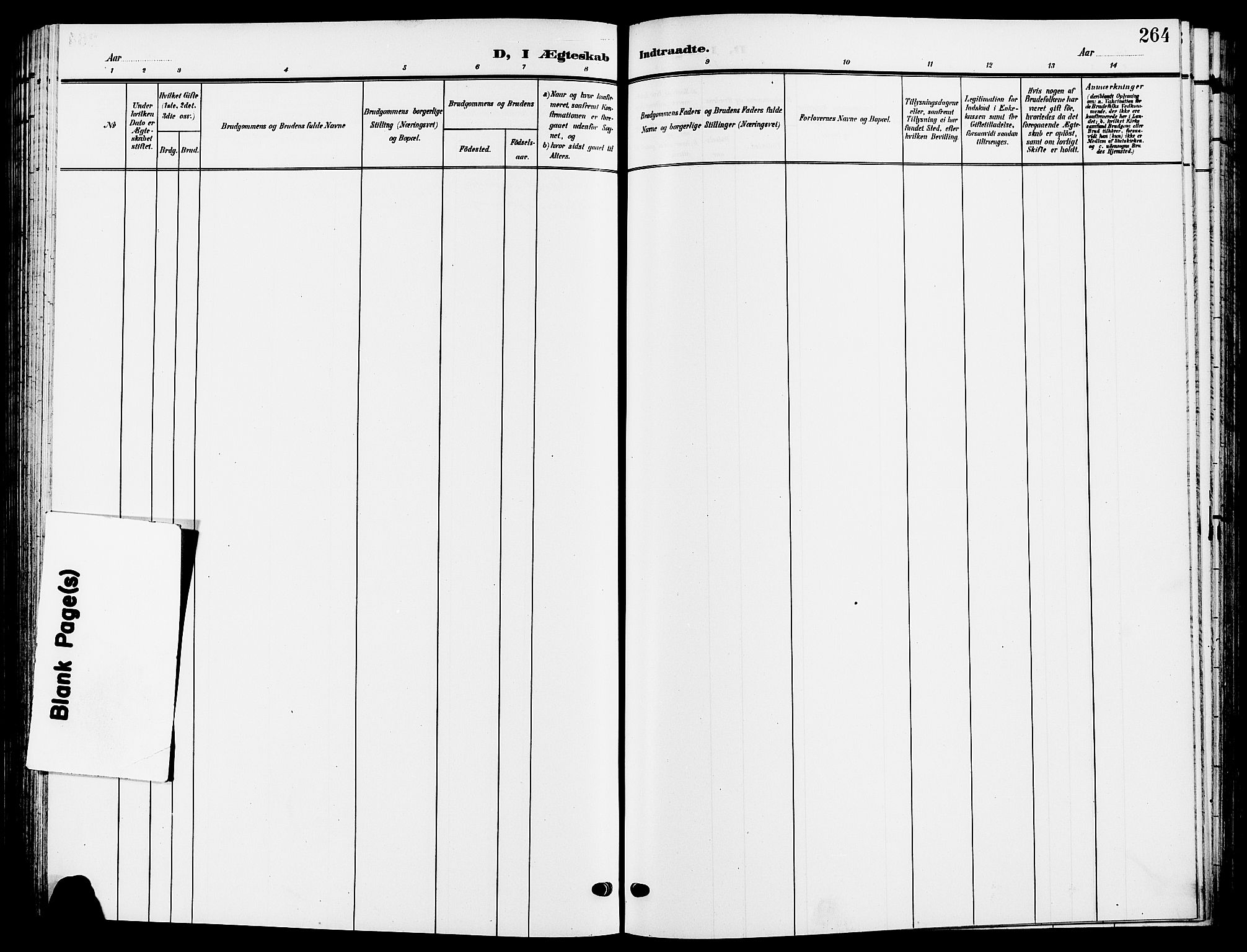 Ringsaker prestekontor, SAH/PREST-014/L/La/L0015: Klokkerbok nr. 15, 1903-1912, s. 264