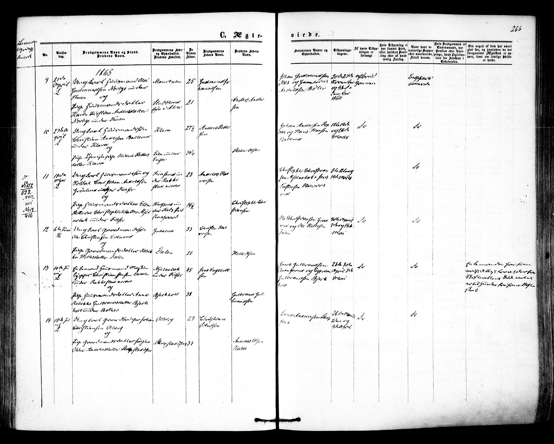 Høland prestekontor Kirkebøker, AV/SAO-A-10346a/F/Fa/L0011: Ministerialbok nr. I 11, 1862-1869, s. 266