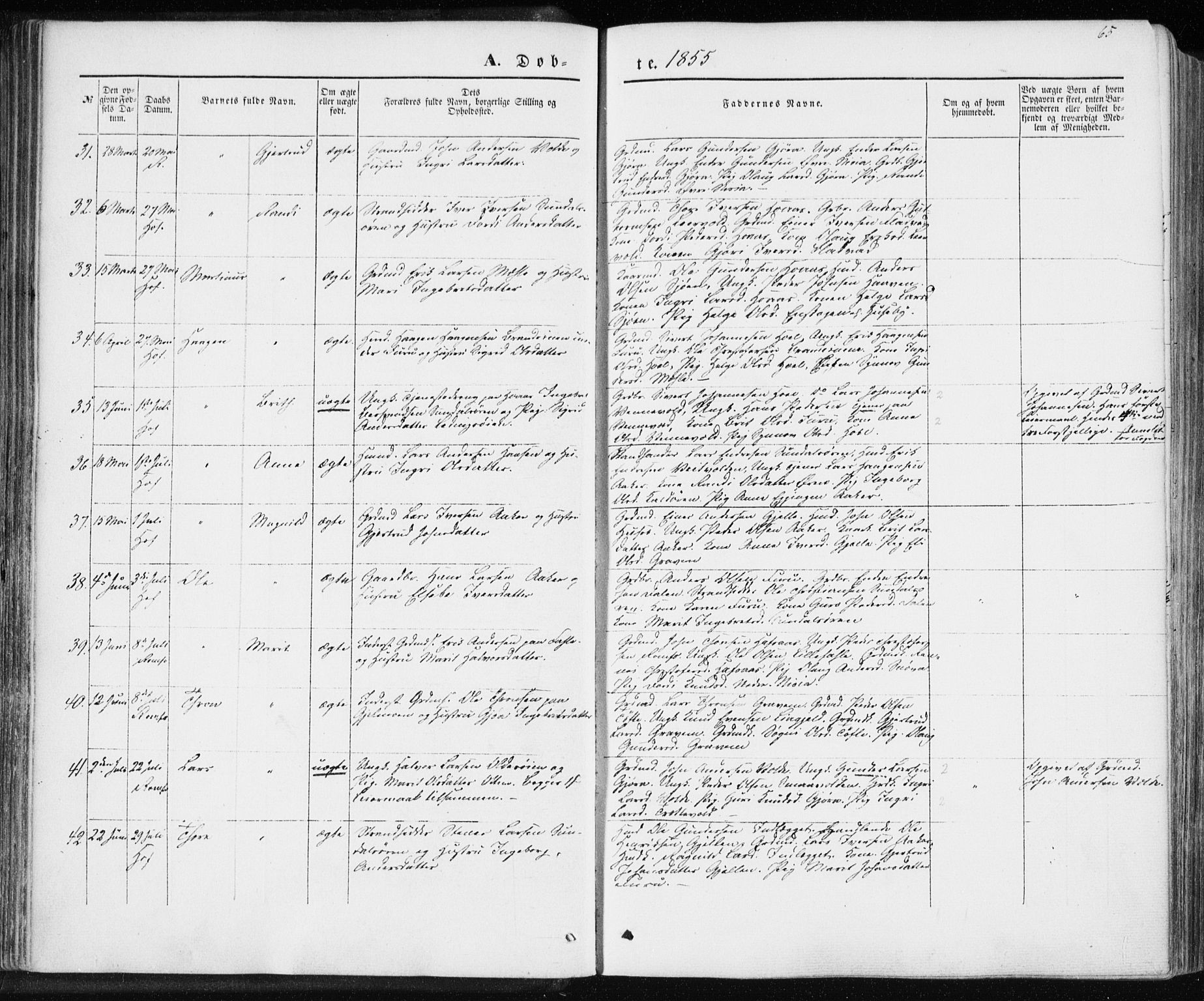 Ministerialprotokoller, klokkerbøker og fødselsregistre - Møre og Romsdal, AV/SAT-A-1454/590/L1013: Ministerialbok nr. 590A05, 1847-1877, s. 65