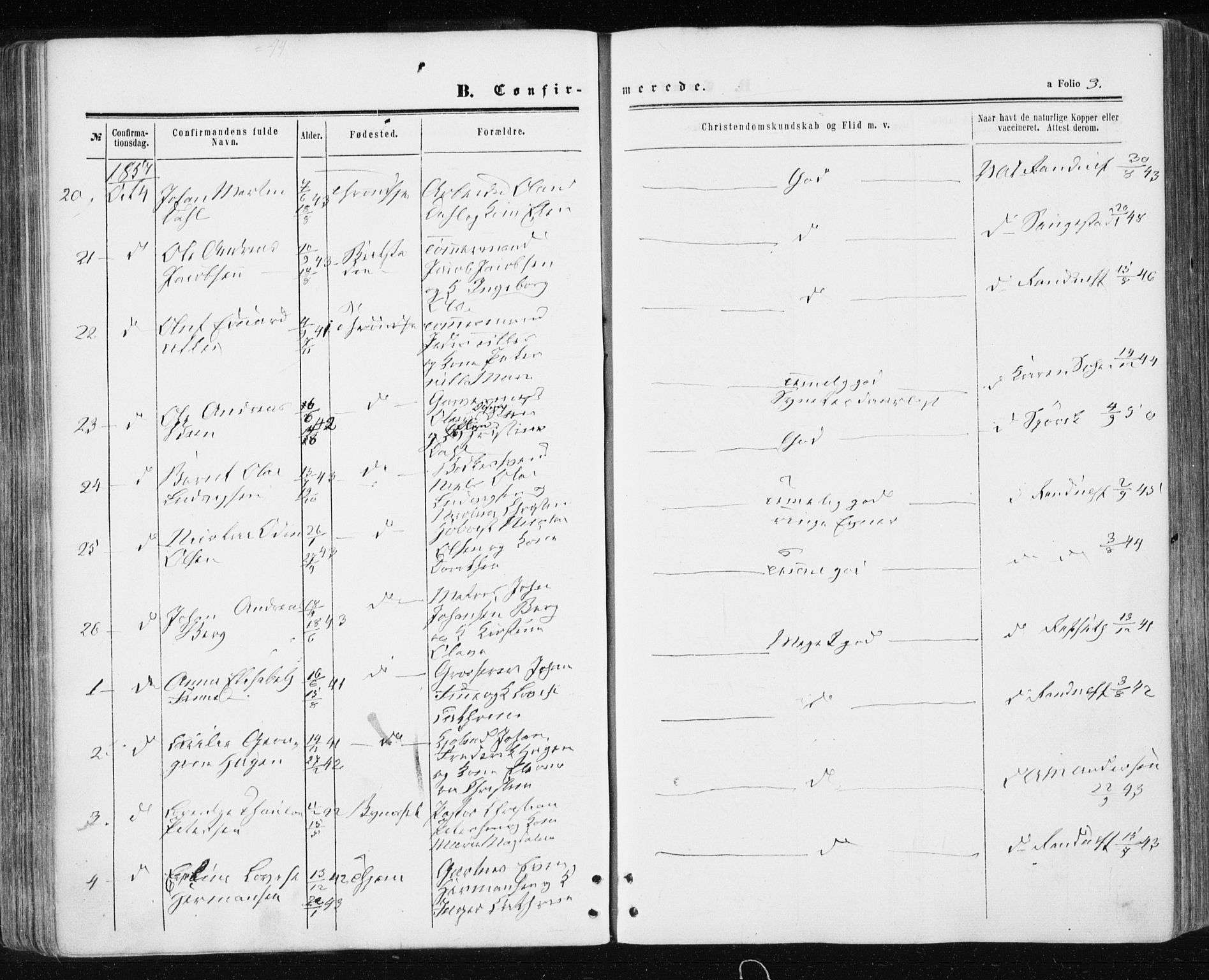 Ministerialprotokoller, klokkerbøker og fødselsregistre - Sør-Trøndelag, SAT/A-1456/601/L0053: Ministerialbok nr. 601A21, 1857-1865, s. 3