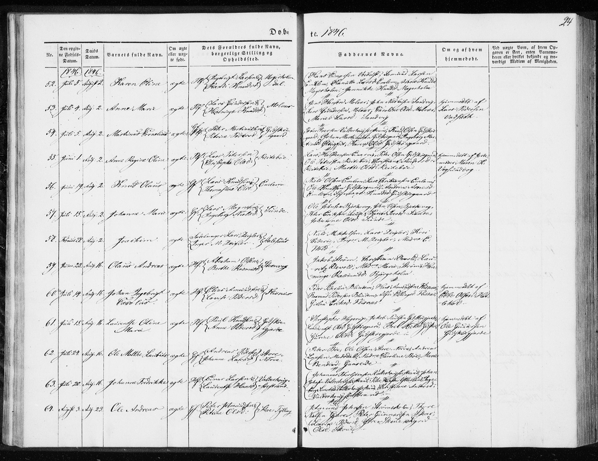 Ministerialprotokoller, klokkerbøker og fødselsregistre - Møre og Romsdal, AV/SAT-A-1454/528/L0415: Residerende kapellans bok nr. 528B03, 1843-1852, s. 24