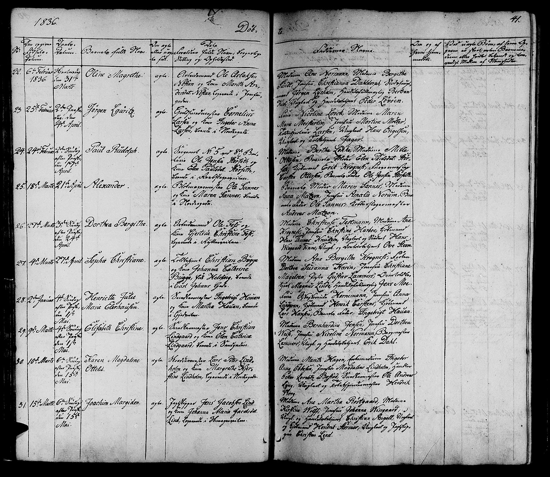 Ministerialprotokoller, klokkerbøker og fødselsregistre - Sør-Trøndelag, AV/SAT-A-1456/602/L0136: Klokkerbok nr. 602C04, 1833-1845, s. 41