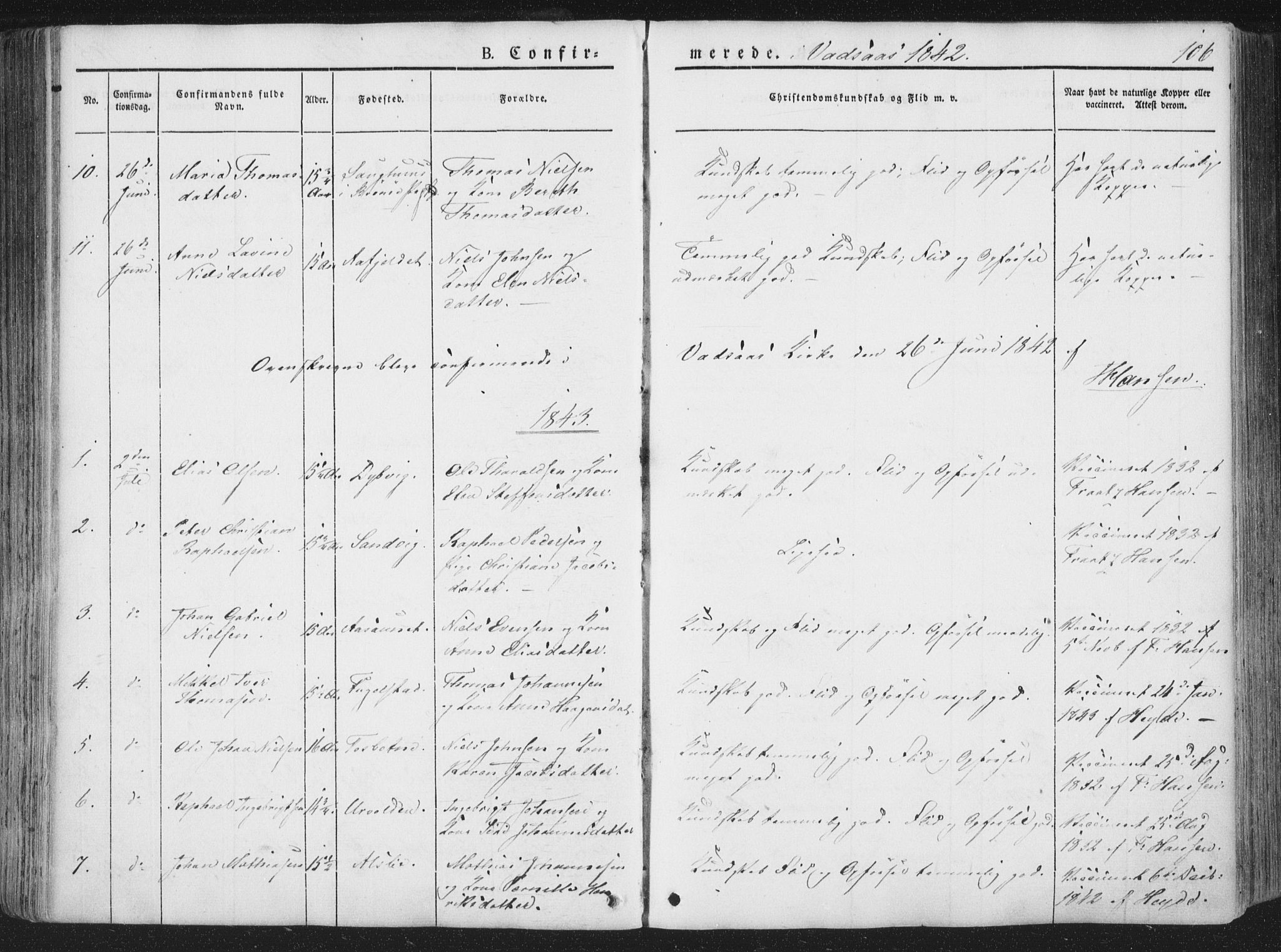 Ministerialprotokoller, klokkerbøker og fødselsregistre - Nordland, SAT/A-1459/810/L0144: Ministerialbok nr. 810A07 /1, 1841-1862, s. 106