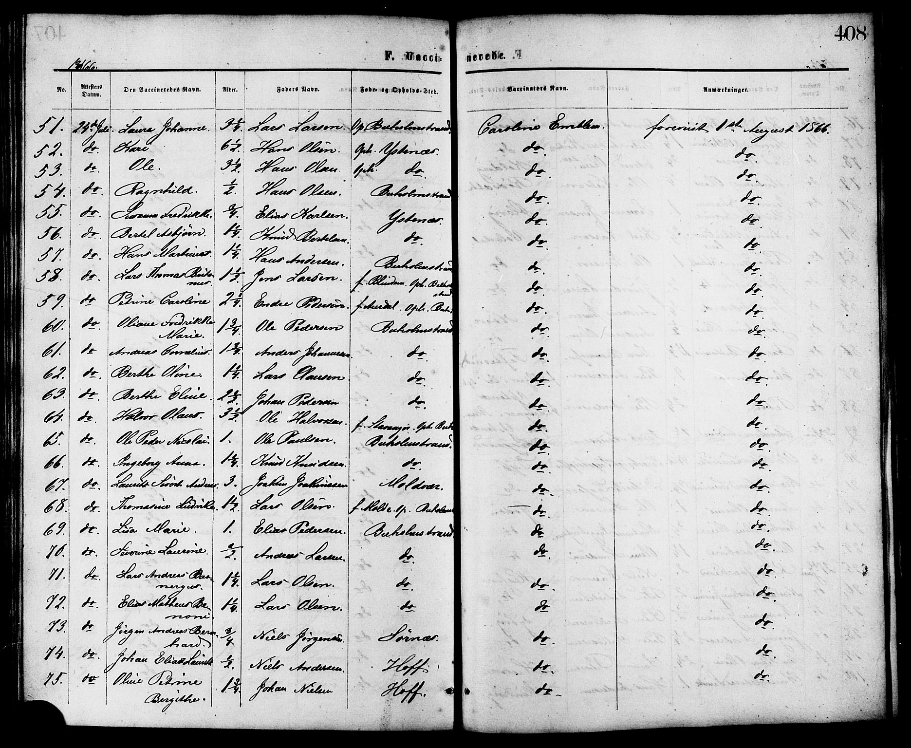 Ministerialprotokoller, klokkerbøker og fødselsregistre - Møre og Romsdal, AV/SAT-A-1454/528/L0399: Ministerialbok nr. 528A10, 1864-1879, s. 408