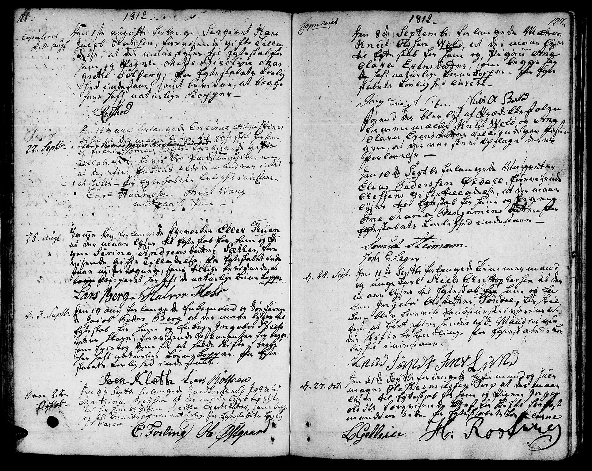 Ministerialprotokoller, klokkerbøker og fødselsregistre - Sør-Trøndelag, SAT/A-1456/601/L0042: Ministerialbok nr. 601A10, 1802-1830, s. 126-127