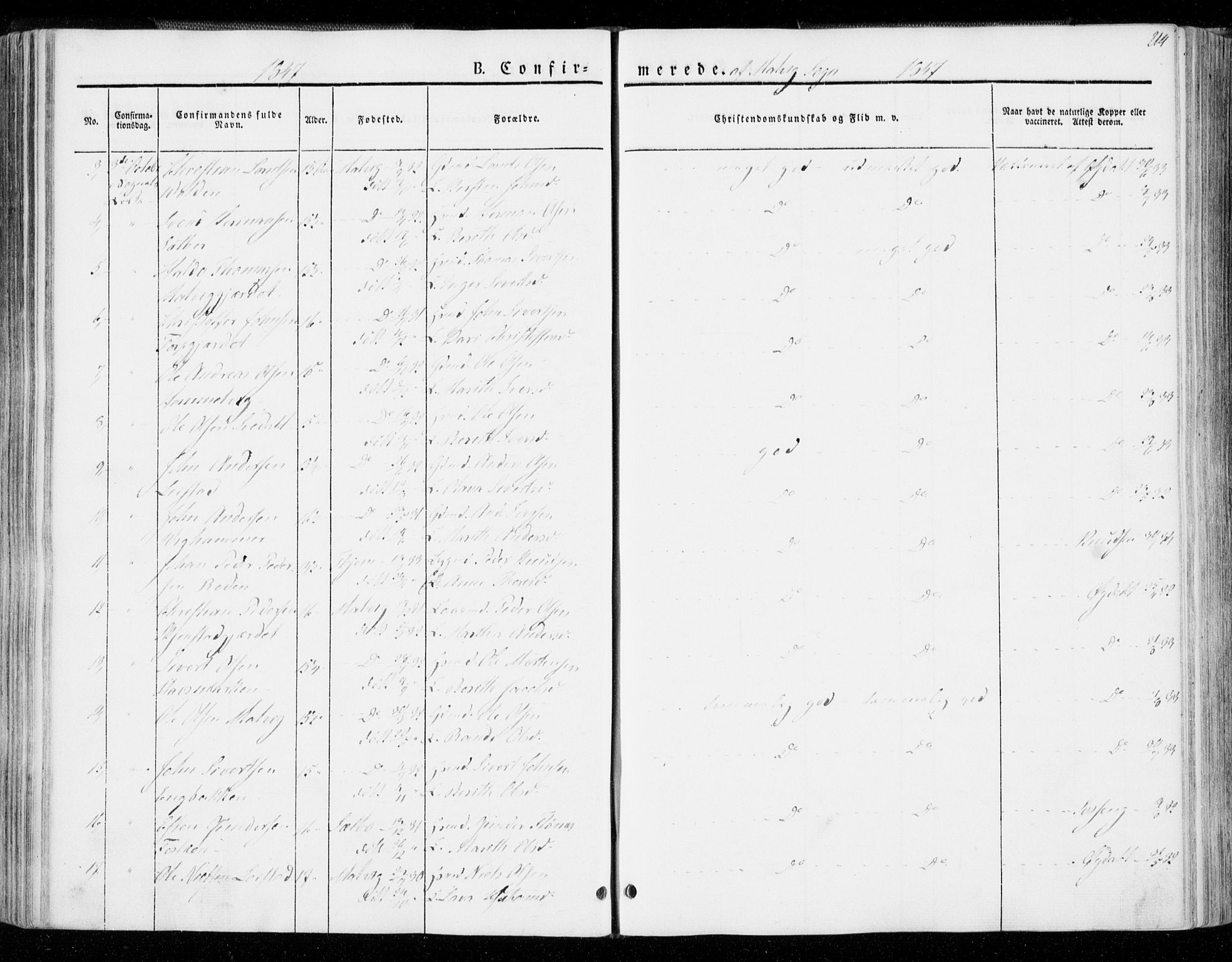 Ministerialprotokoller, klokkerbøker og fødselsregistre - Sør-Trøndelag, AV/SAT-A-1456/606/L0290: Ministerialbok nr. 606A05, 1841-1847, s. 214