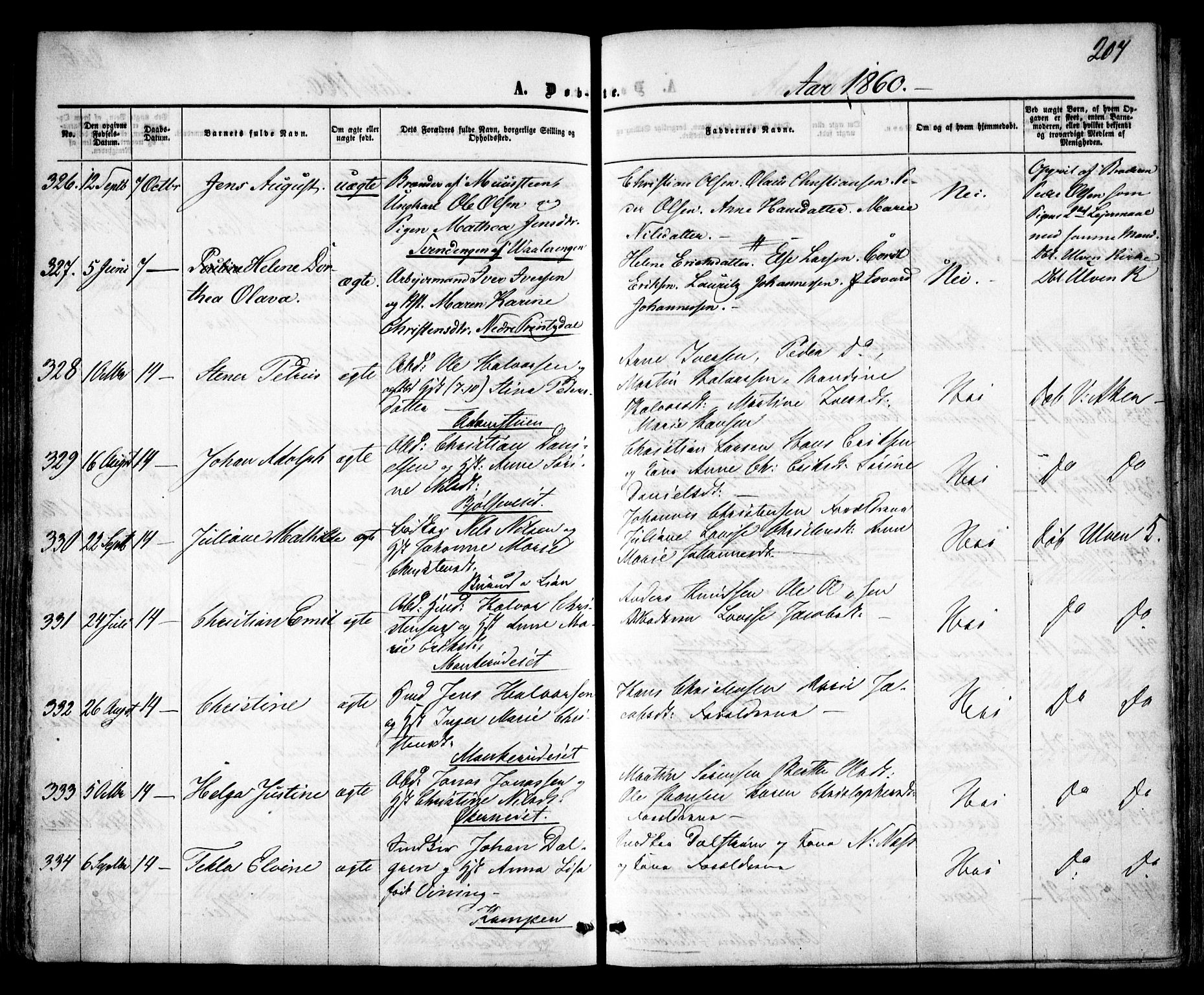 Vestre Aker prestekontor Kirkebøker, AV/SAO-A-10025/F/Fa/L0003: Ministerialbok nr. 3, 1857-1868, s. 207