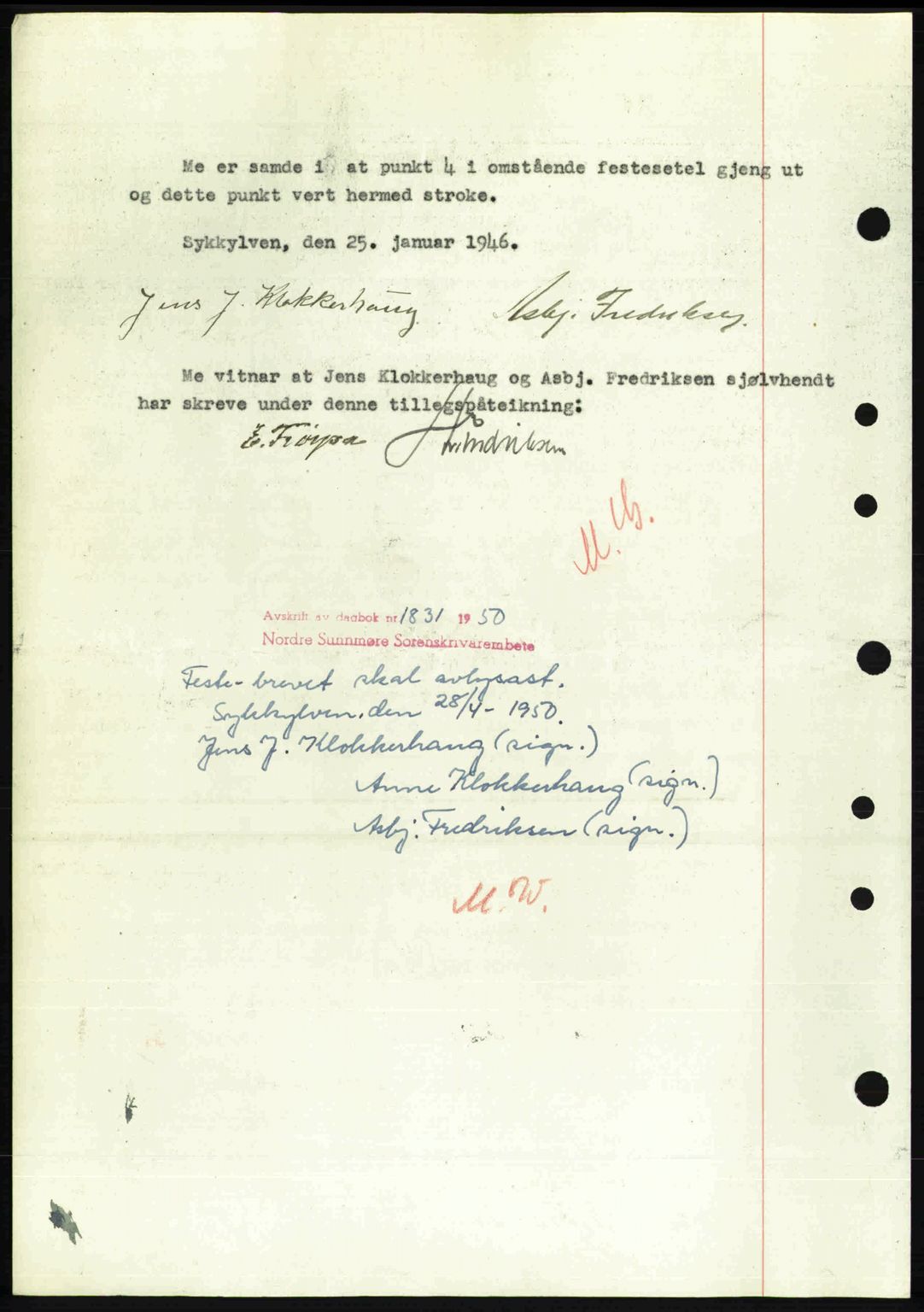 Nordre Sunnmøre sorenskriveri, AV/SAT-A-0006/1/2/2C/2Ca: Pantebok nr. A20b, 1946-1946, Dagboknr: 128/1946