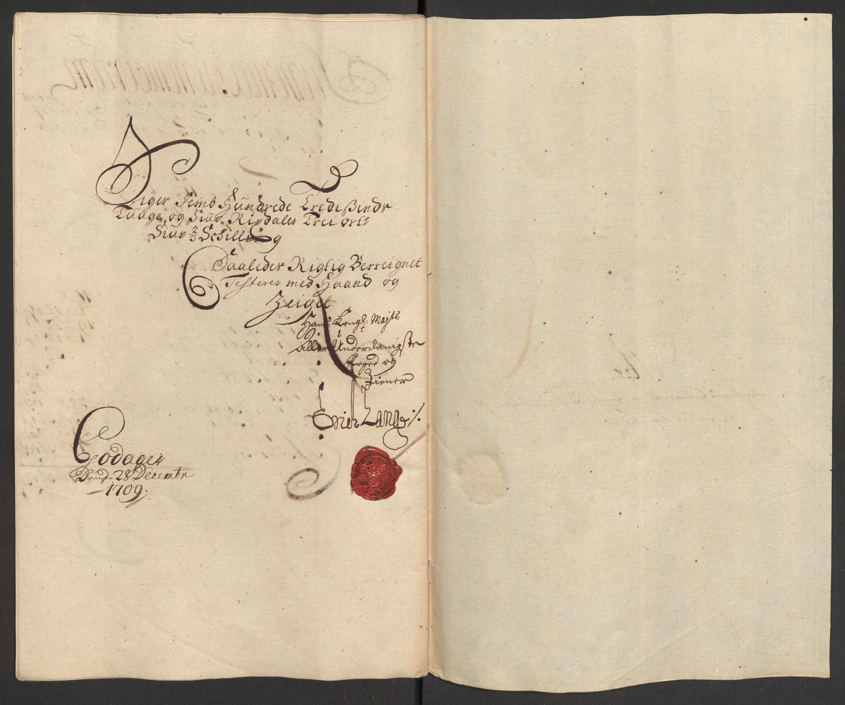 Rentekammeret inntil 1814, Reviderte regnskaper, Fogderegnskap, AV/RA-EA-4092/R16/L1045: Fogderegnskap Hedmark, 1709, s. 237