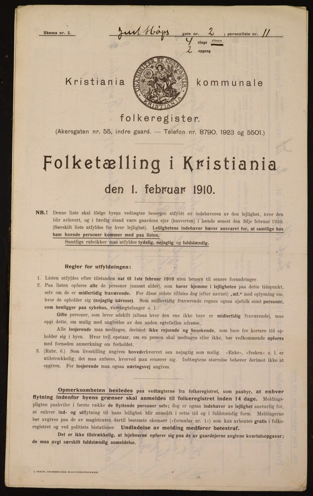 OBA, Kommunal folketelling 1.2.1910 for Kristiania, 1910, s. 46284