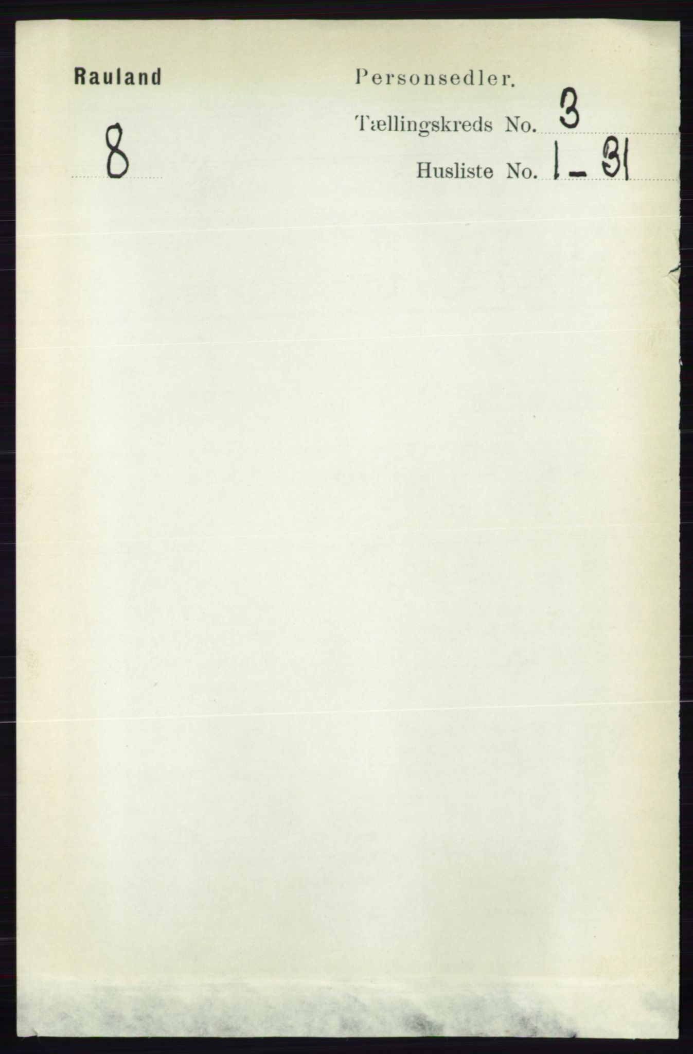 RA, Folketelling 1891 for 0835 Rauland herred, 1891, s. 769