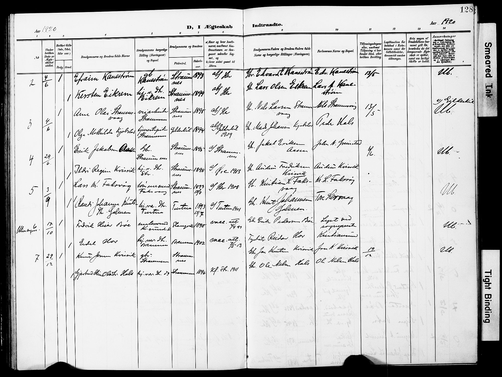 Ministerialprotokoller, klokkerbøker og fødselsregistre - Møre og Romsdal, SAT/A-1454/587/L1001: Klokkerbok nr. 587C01, 1906-1927, s. 128