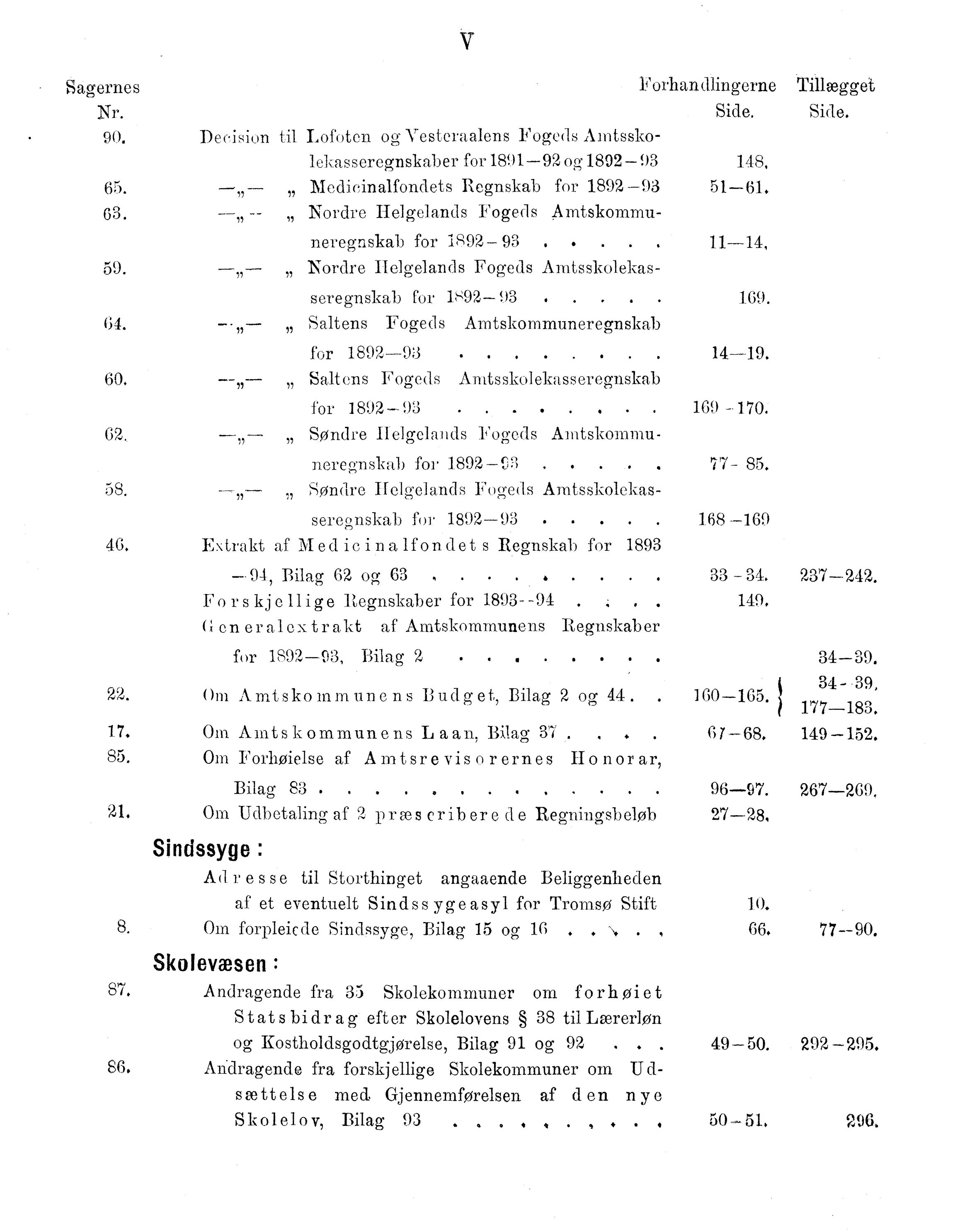 Nordland Fylkeskommune. Fylkestinget, AIN/NFK-17/176/A/Ac/L0017: Fylkestingsforhandlinger 1894, 1894