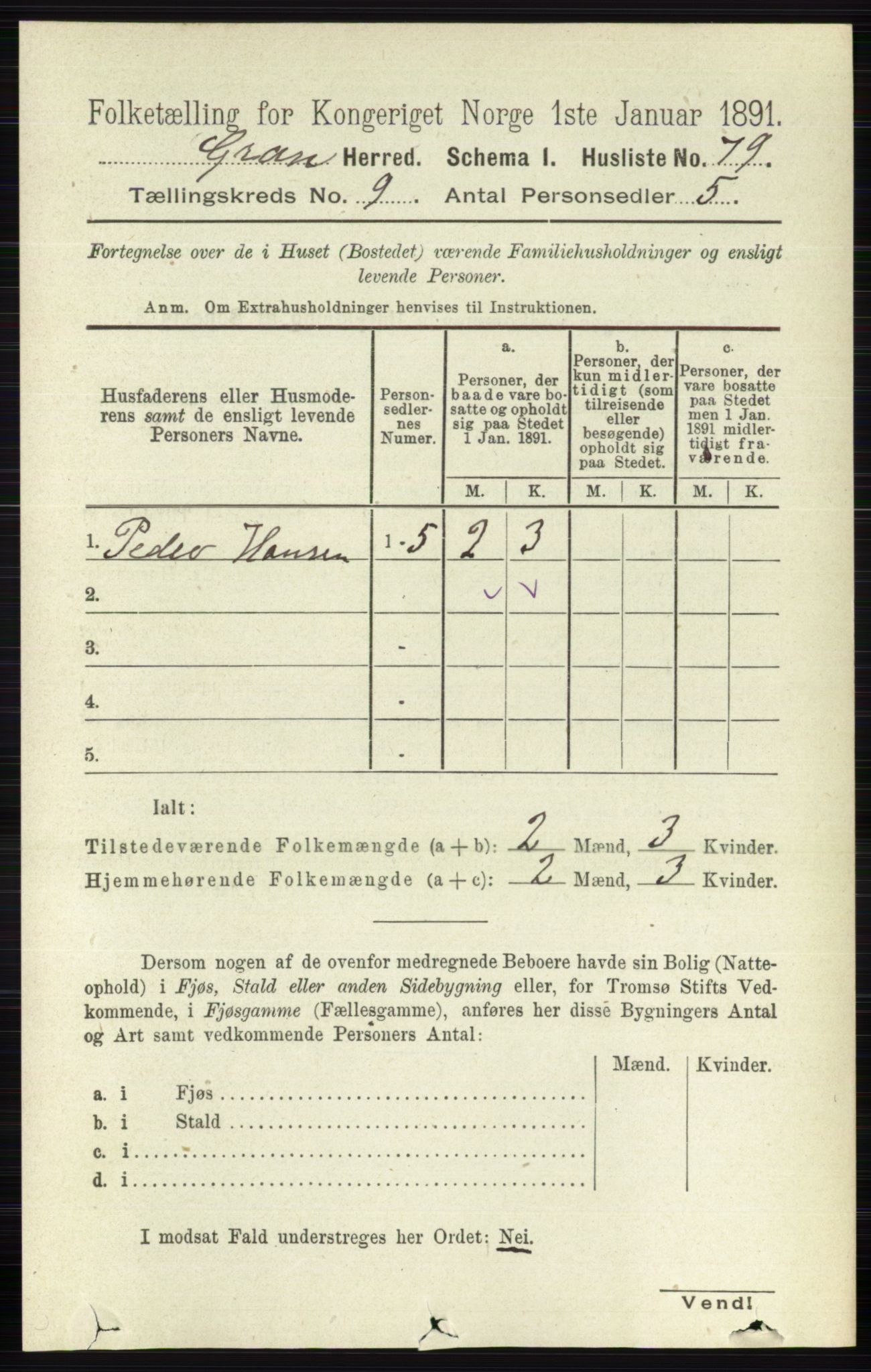 RA, Folketelling 1891 for 0534 Gran herred, 1891, s. 4132