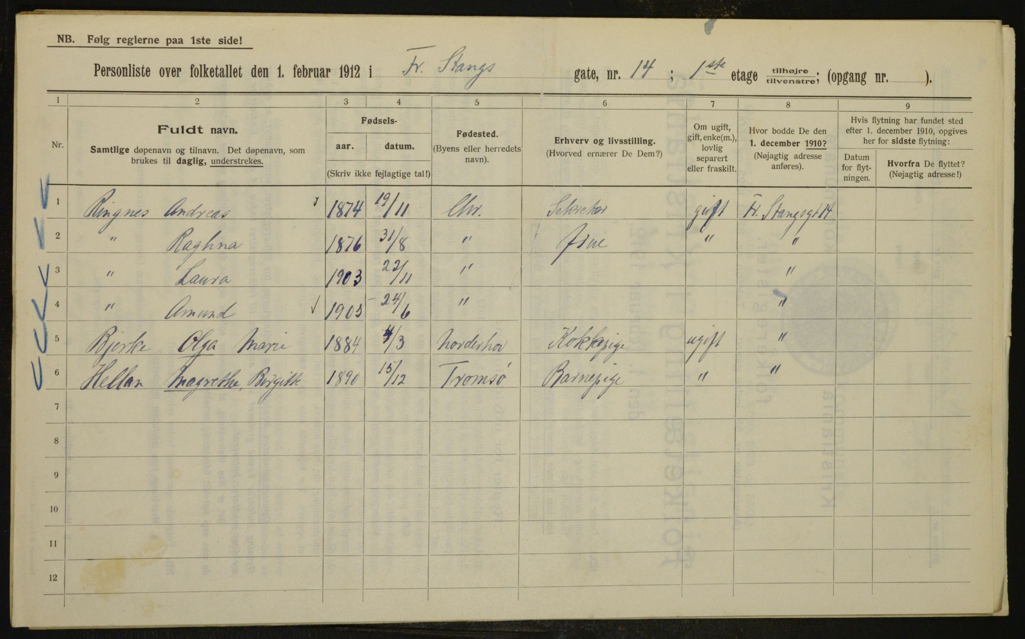 OBA, Kommunal folketelling 1.2.1912 for Kristiania, 1912, s. 26655